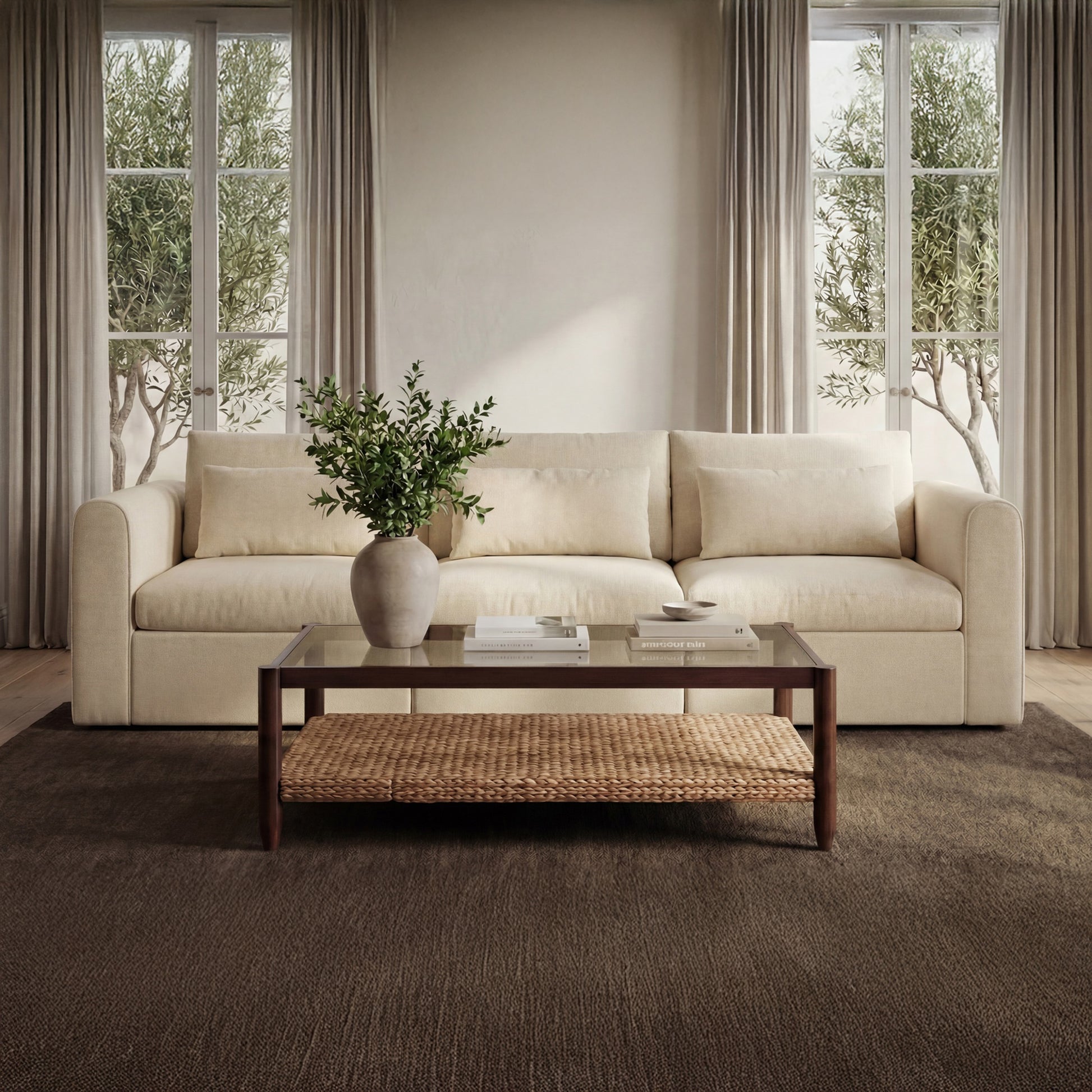 Swift Right Arm Facing Chair Light Beige by Moe's Home Collection - view 2