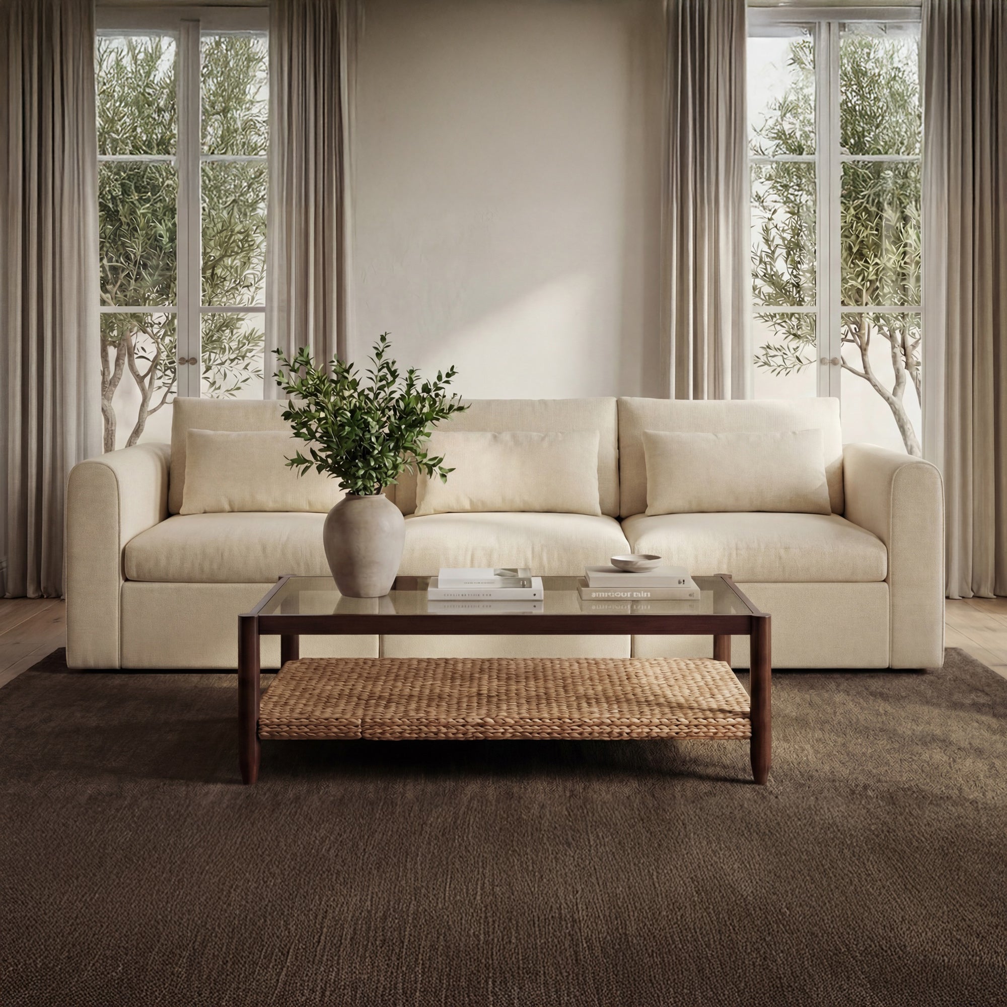 Swift Right Arm Facing Chair Light Beige by Moe's Home Collection - view 2