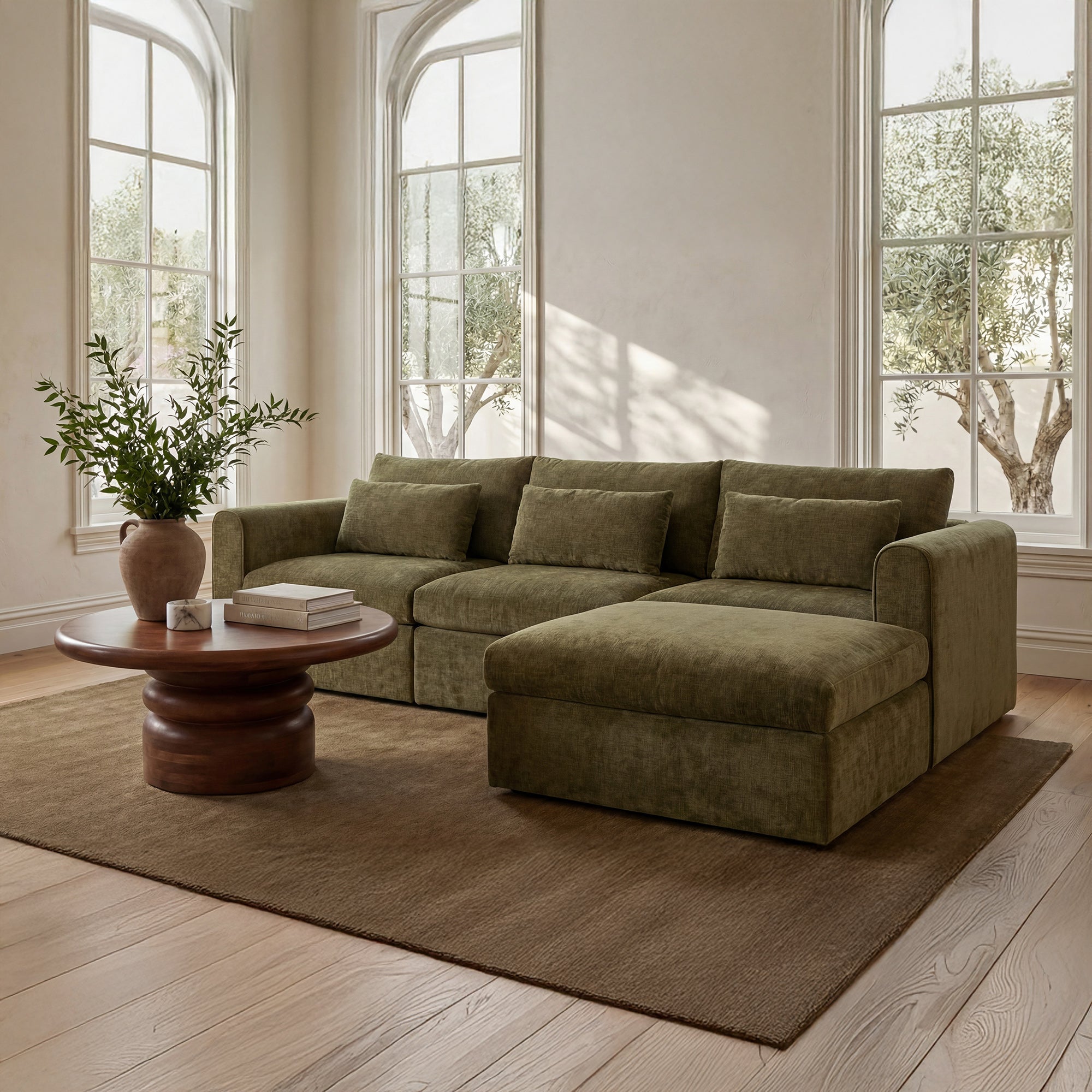 Swift Slipper Chair Dark Green by Moe's Home Collection - view 2