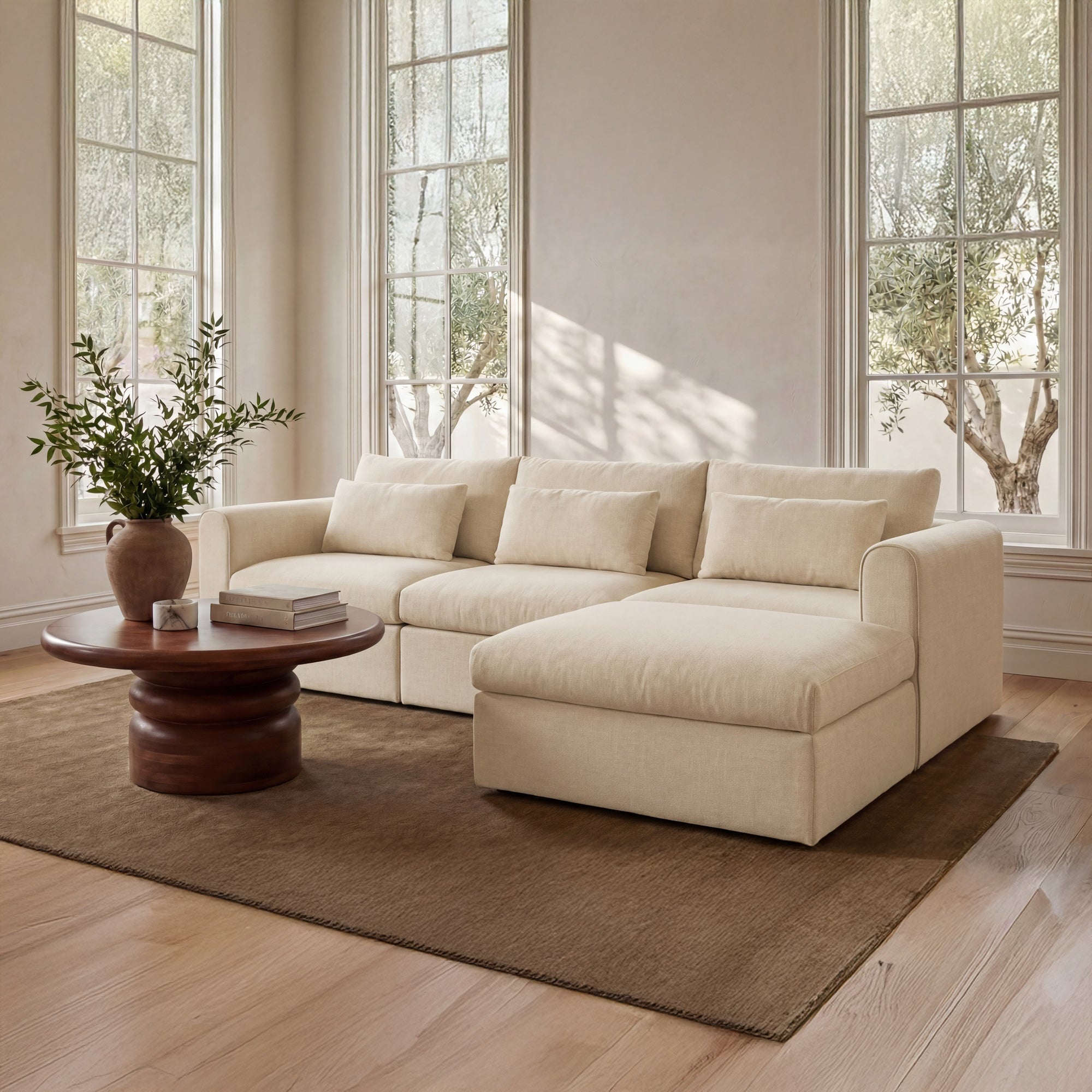 Swift Slipper Chair Light Beige by Moe's Home Collection - view 2