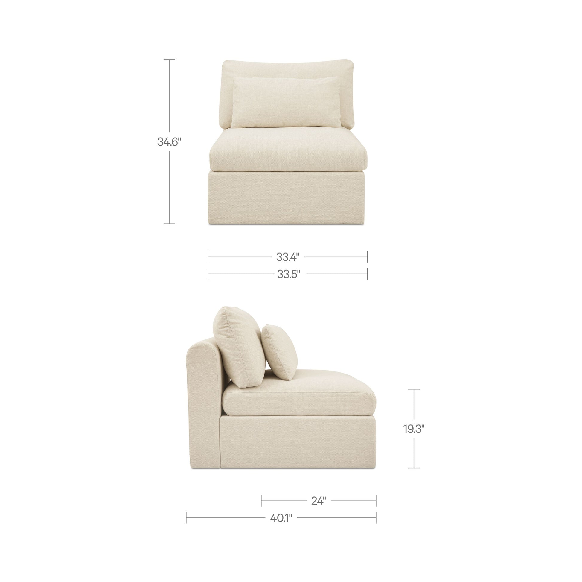 Swift Slipper Chair Light Beige by Moe's Home Collection - view 3