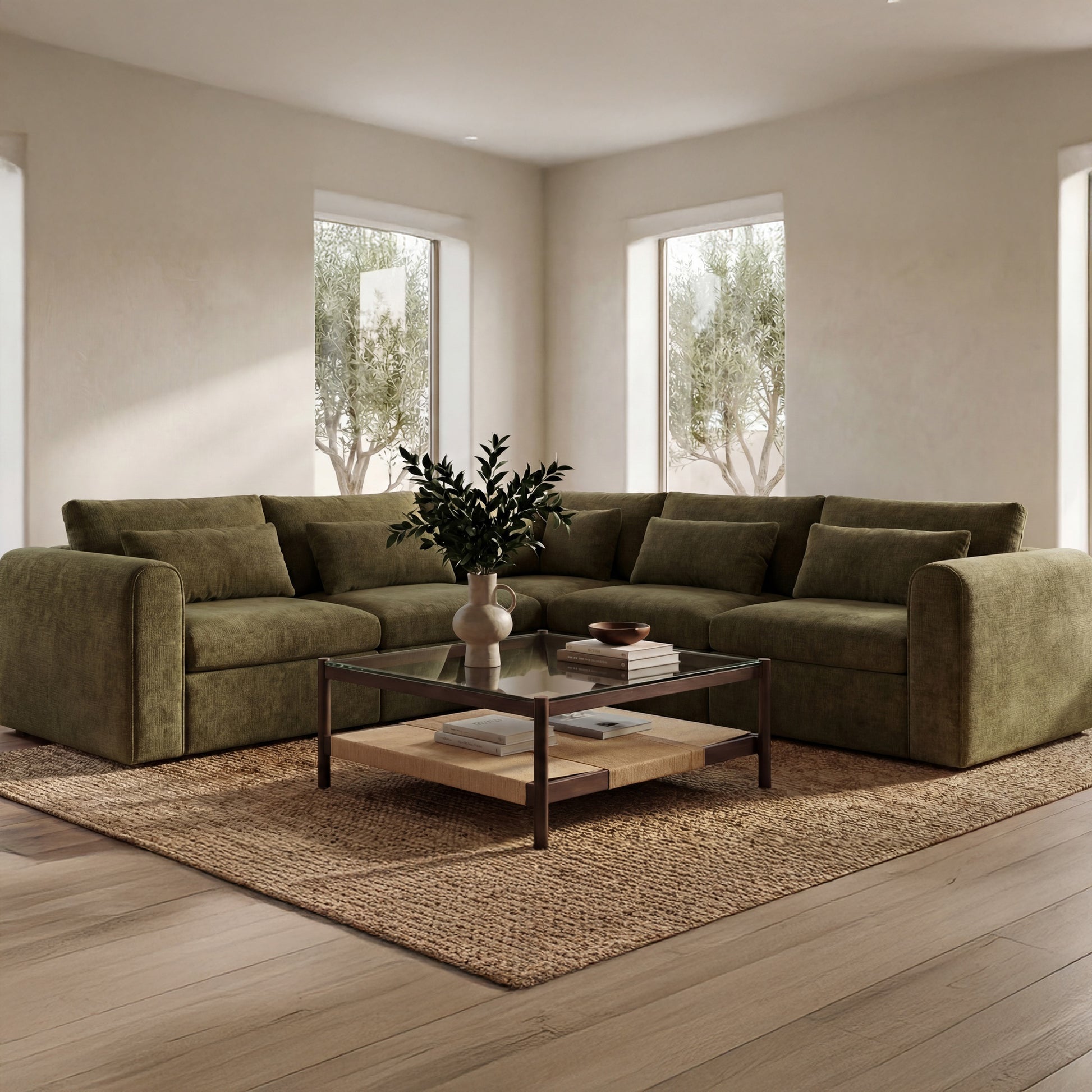 Swift Corner Chair Dark Green by Moe's Home Collection - view 2