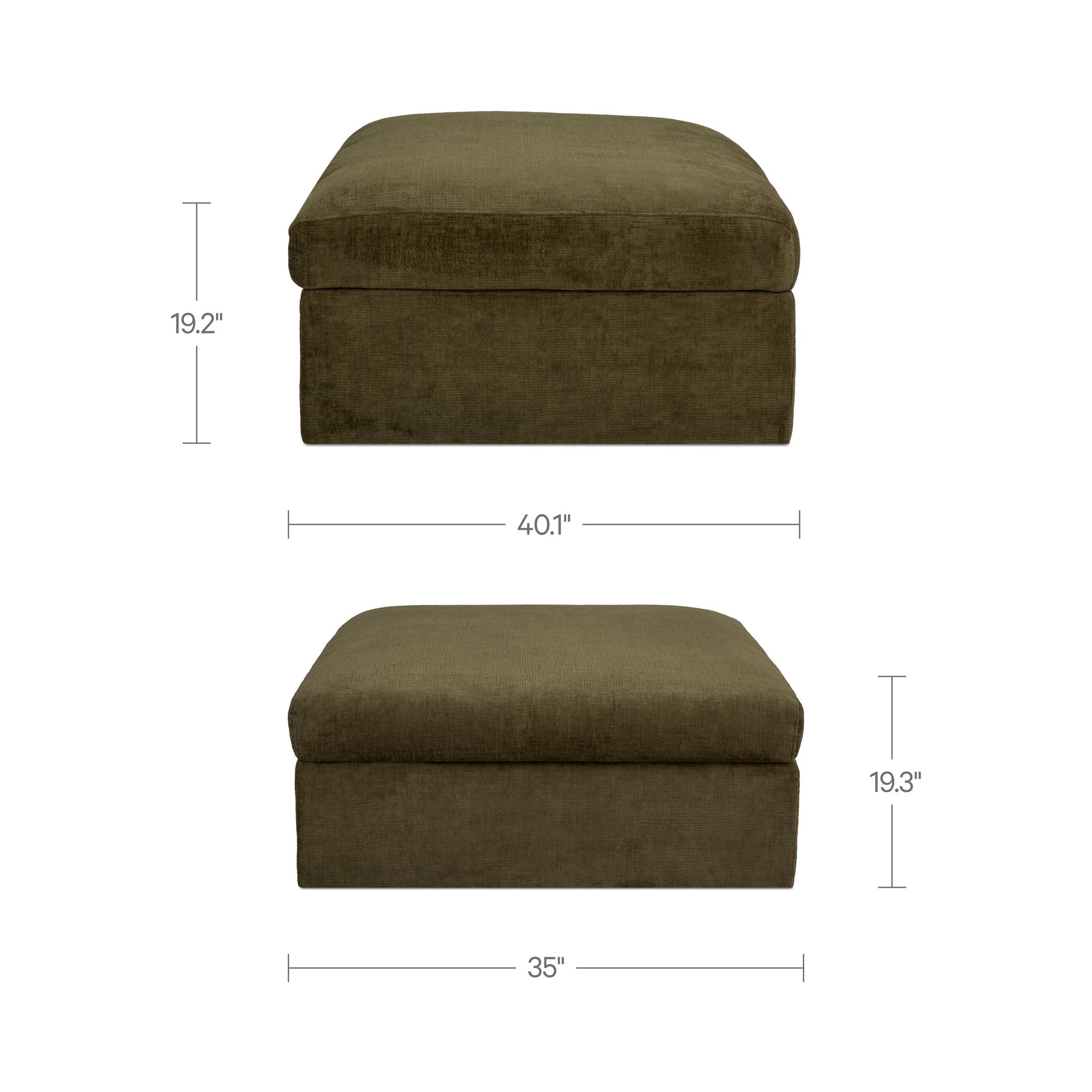 Swift Storage Ottoman Dark Green by Moe's Home Collection - view 3