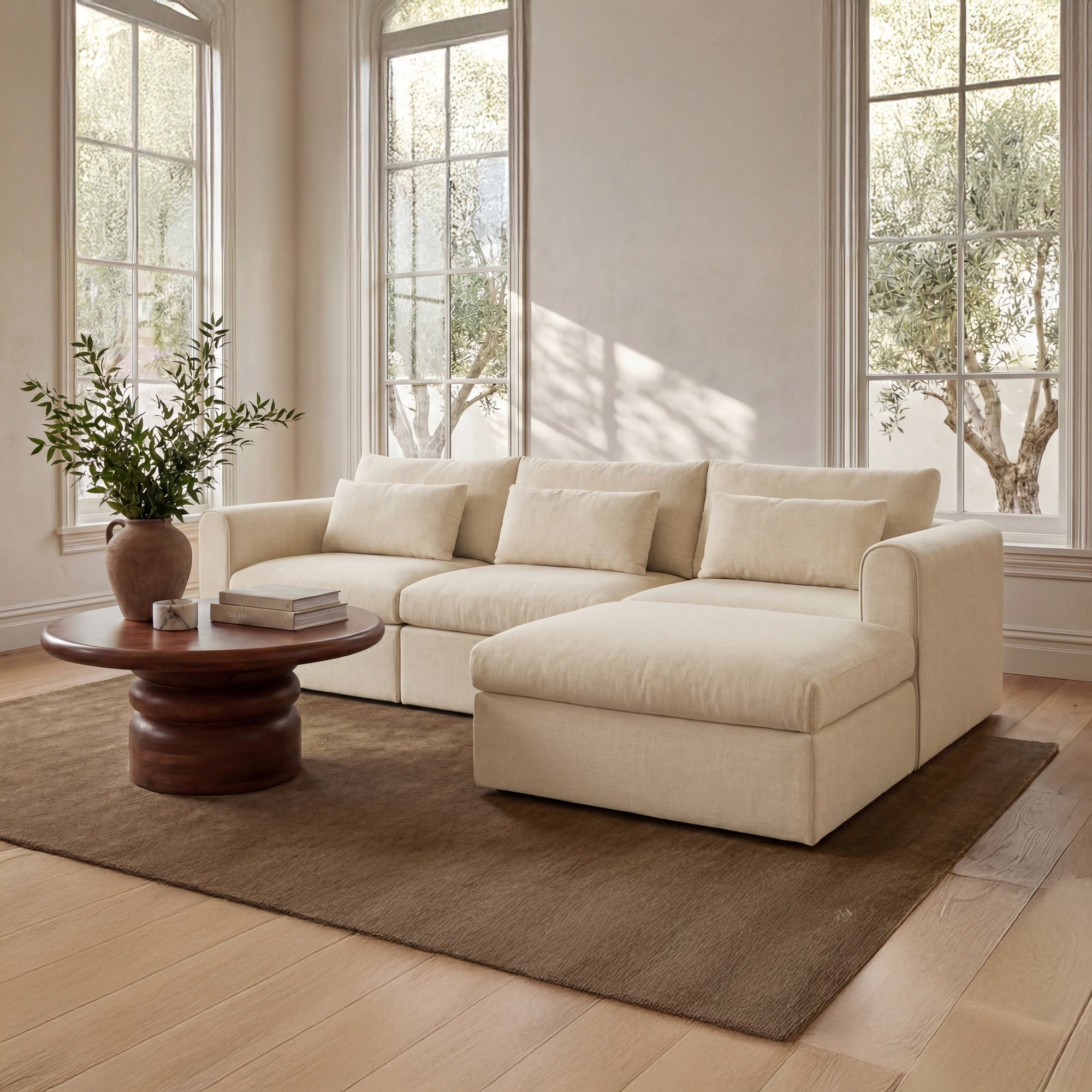 Swift Storage Ottoman Light Beige by Moe's Home Collection - view 2