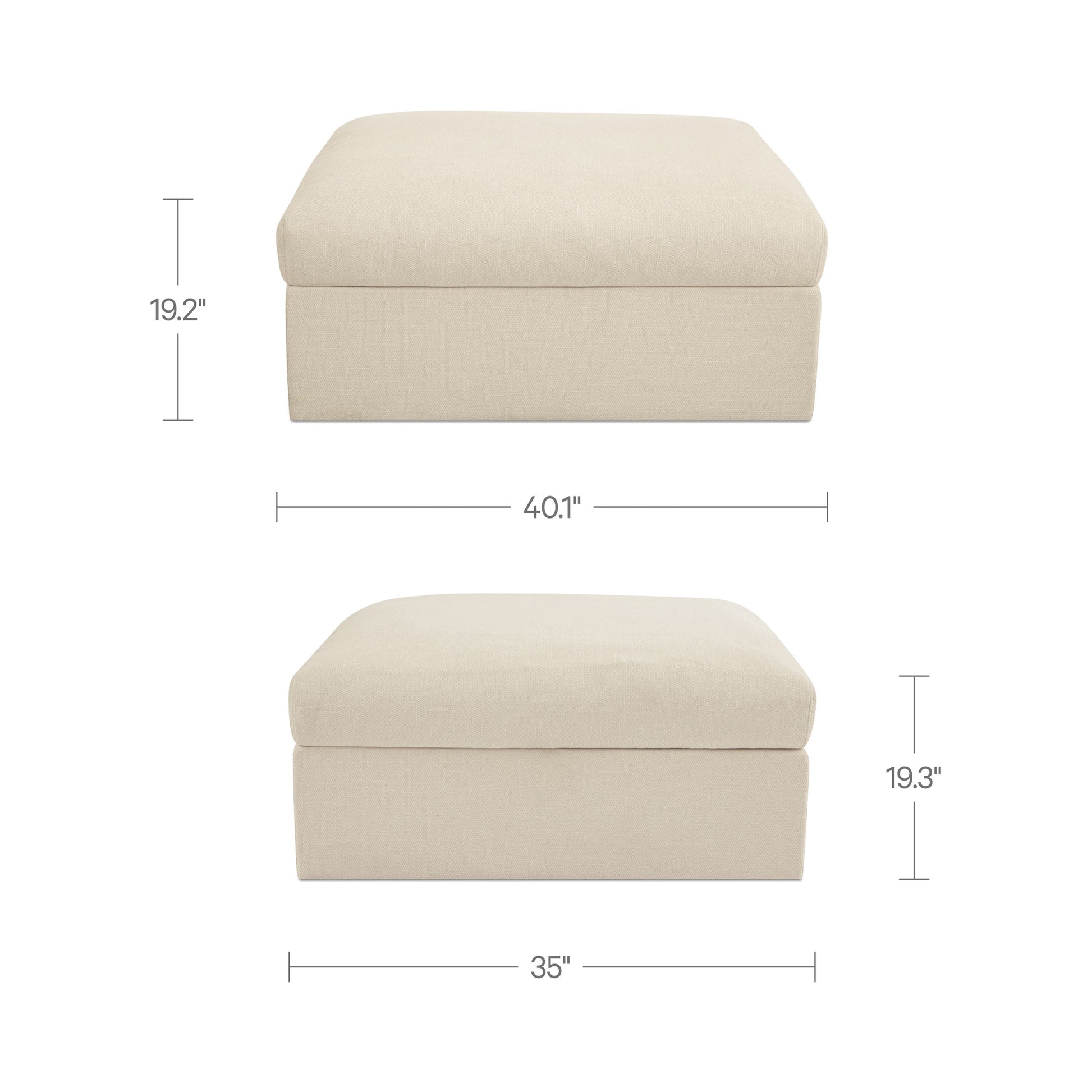 Swift Storage Ottoman Light Beige by Moe's Home Collection - view 3