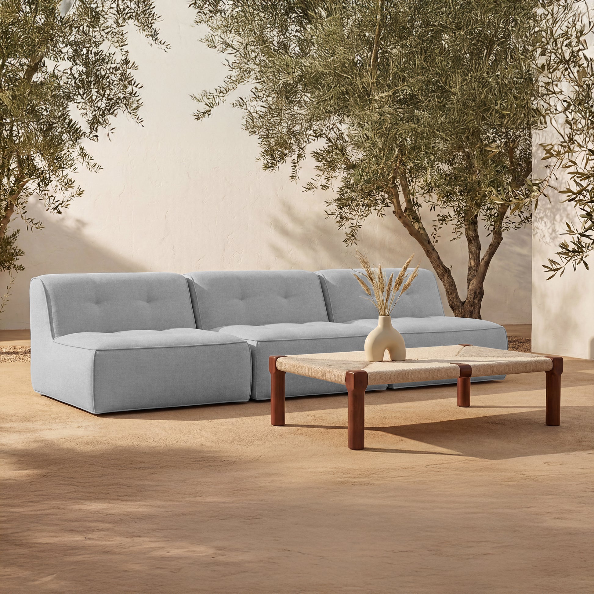 Sunseeker 3 Piece Outdoor Sofa Light Blue by Moe's Home Collection - view 2