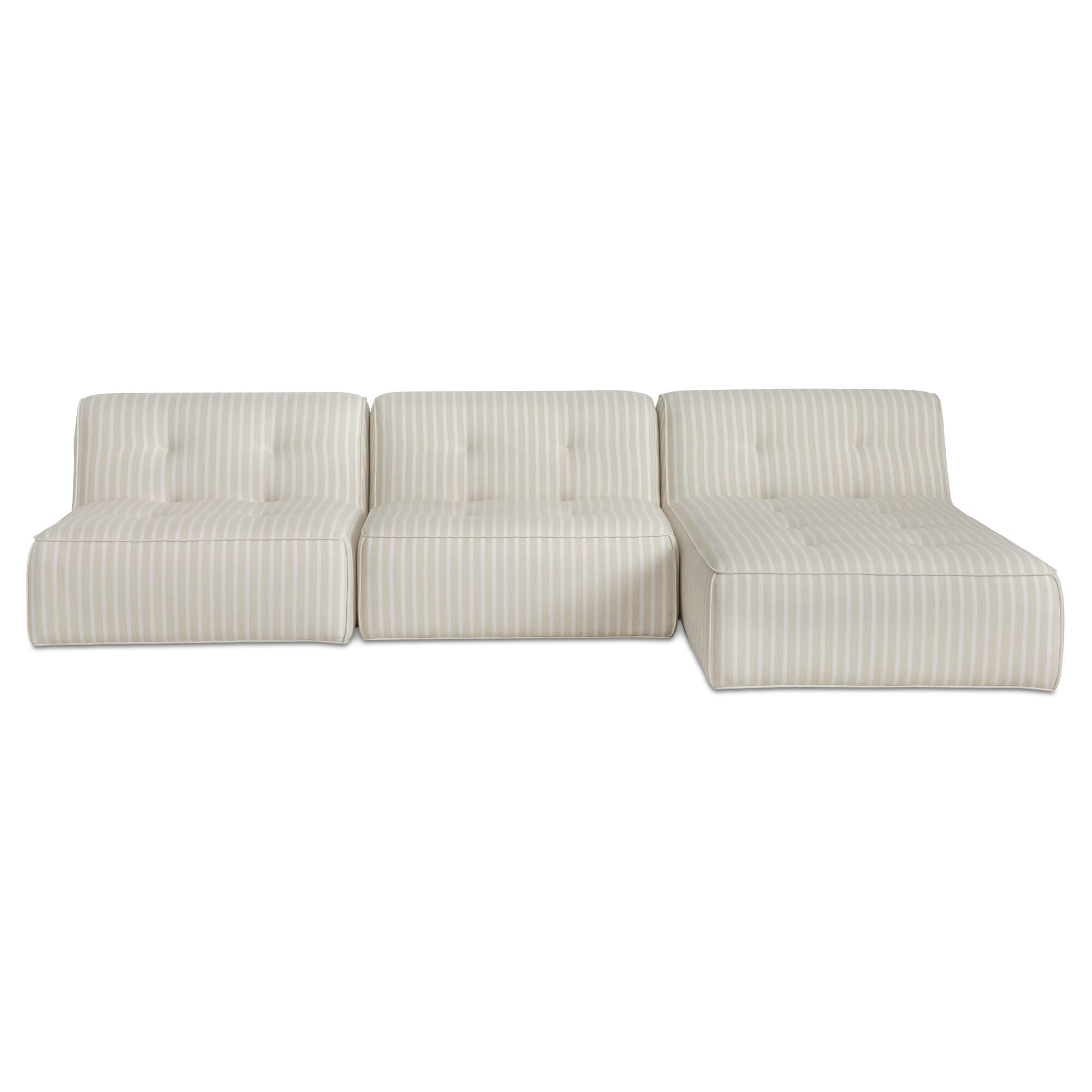 Sunseeker 3 Piece Outdoor Lounge Brown Stripe by Moe's Home Collection