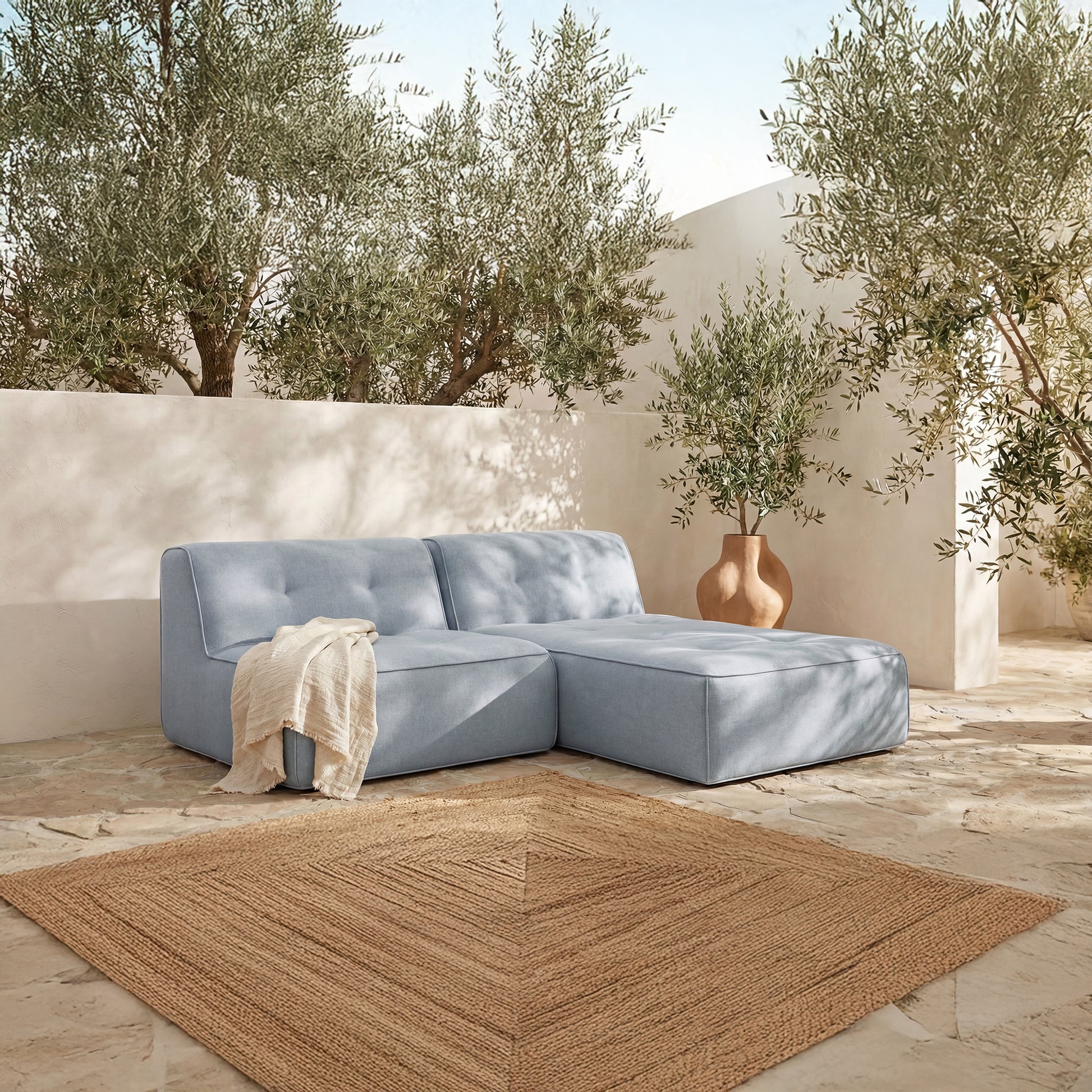 Sunseeker 2 Piece Outdoor Nook Light Blue by Moe's Home Collection - view 2