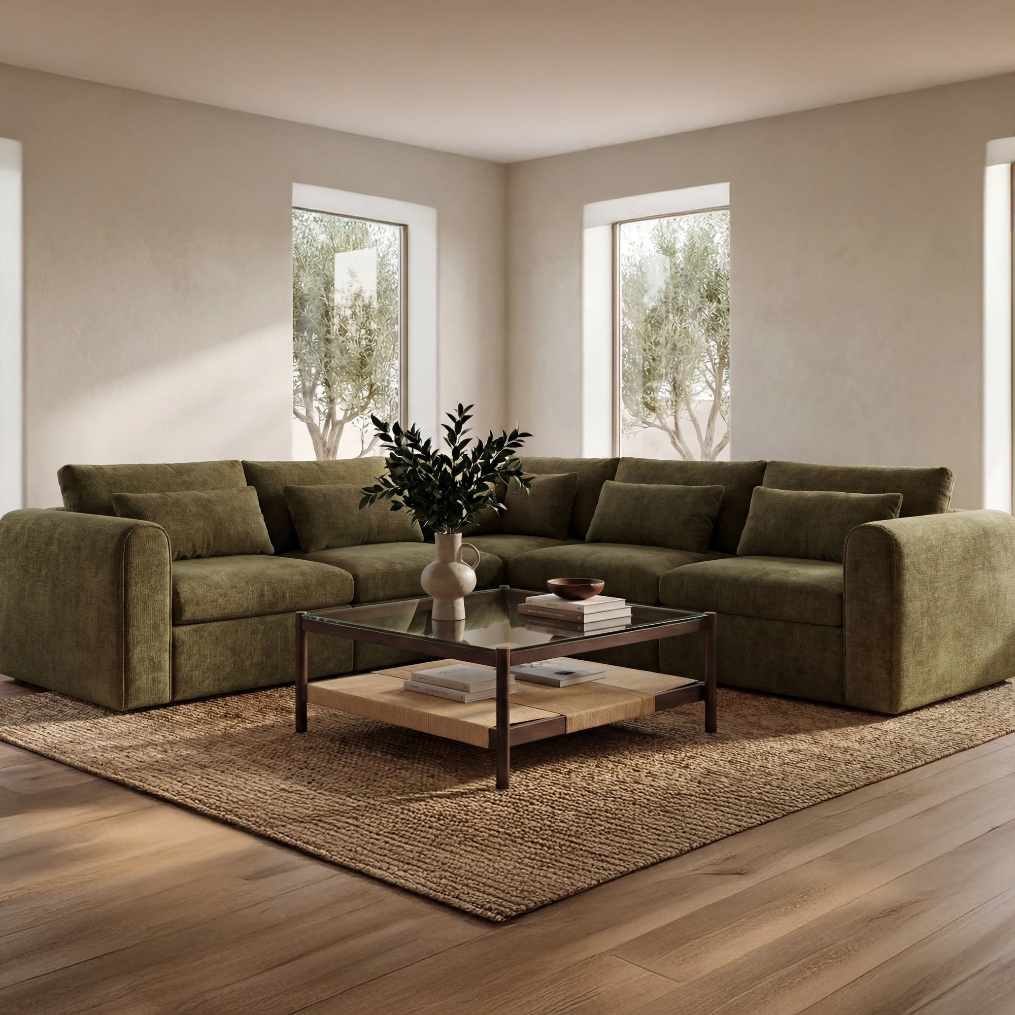 Swift Classic L Modular Sectional Dark Green by Moe's Home Collection - view 2