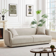 Larisa Mid Century Modern Linen Sofa - Cream