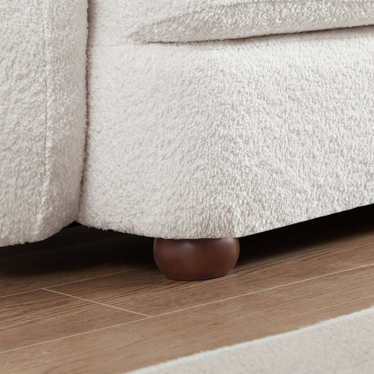 Paton  114.5'' Boucle Fabric Sofa - Cream