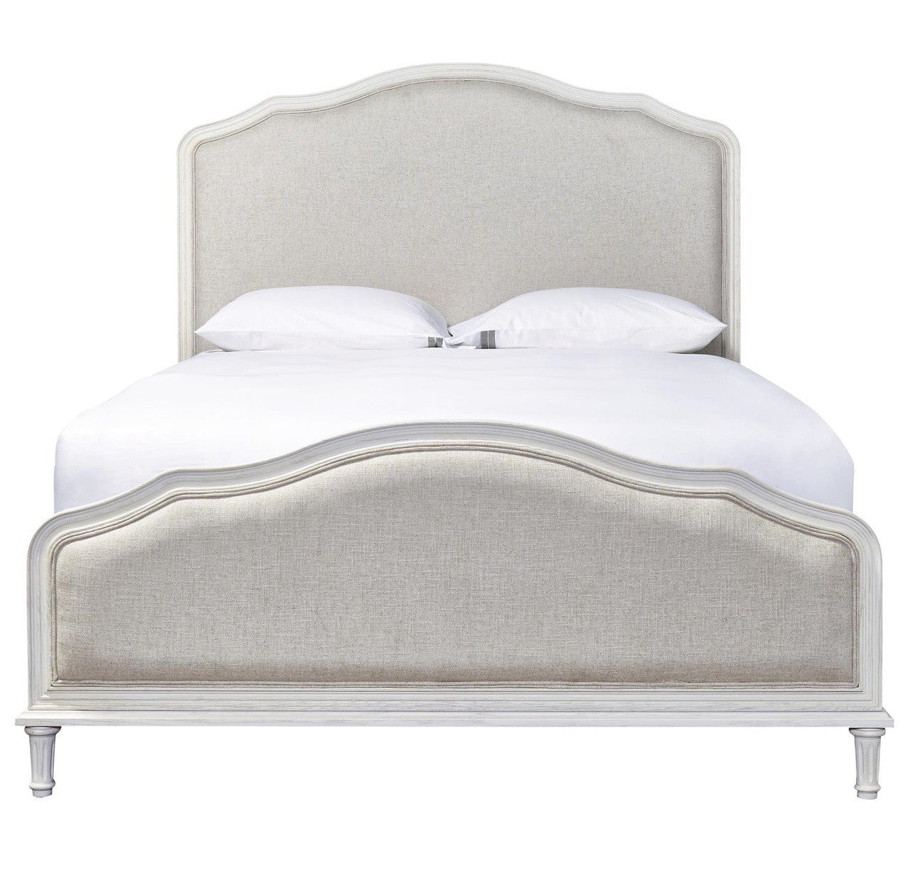 Amity French Oak Upholstered King Size Panel Bed Frame - White