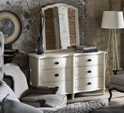 Amity French Oak Wood 6 Drawer White Dresser