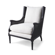 Walker Cane Back Chair in Borneo Light Brown (Performance Fabric) and Black Finish