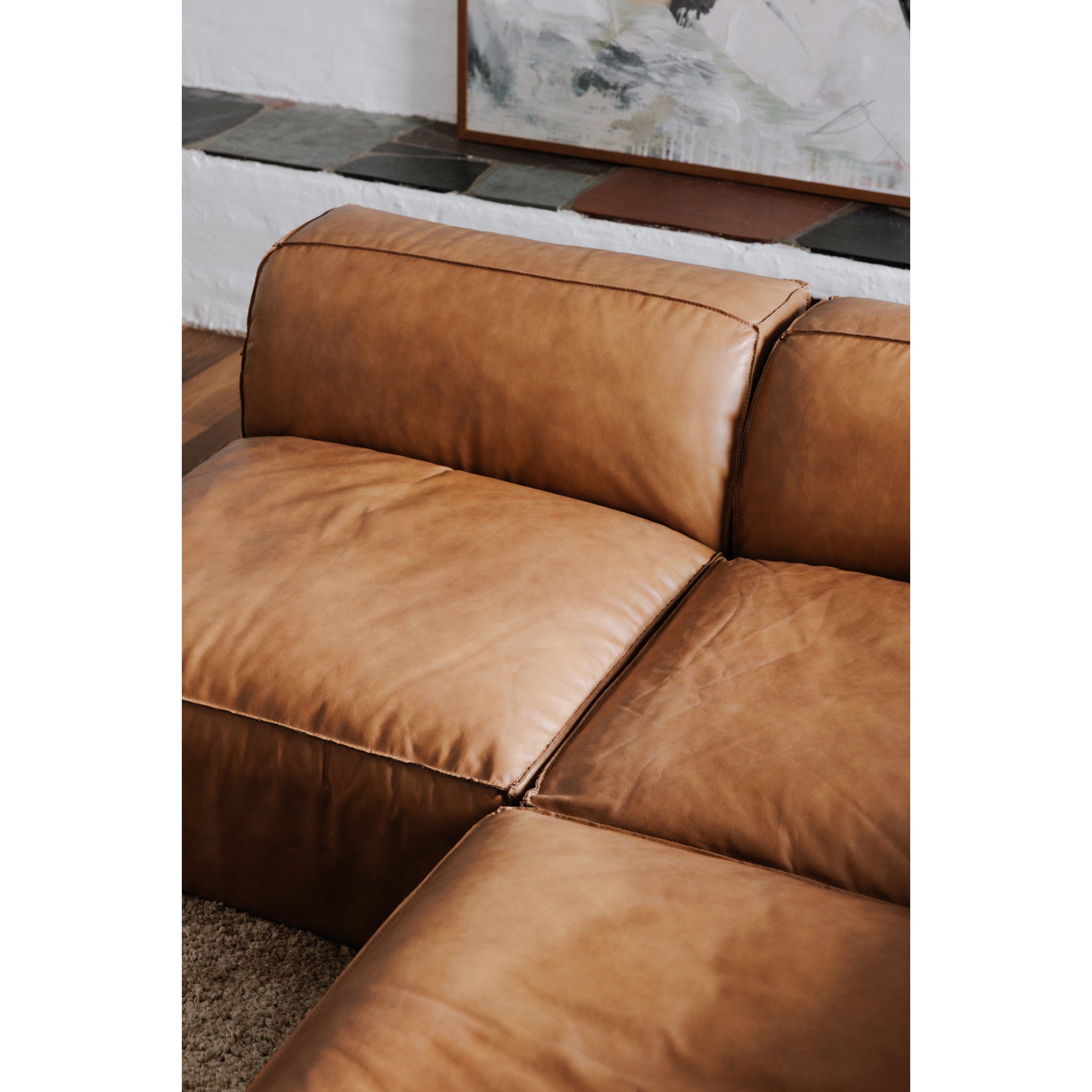 Form Slipper Chair Sonoran Tan Leather by Moe's Home Collection - view 2