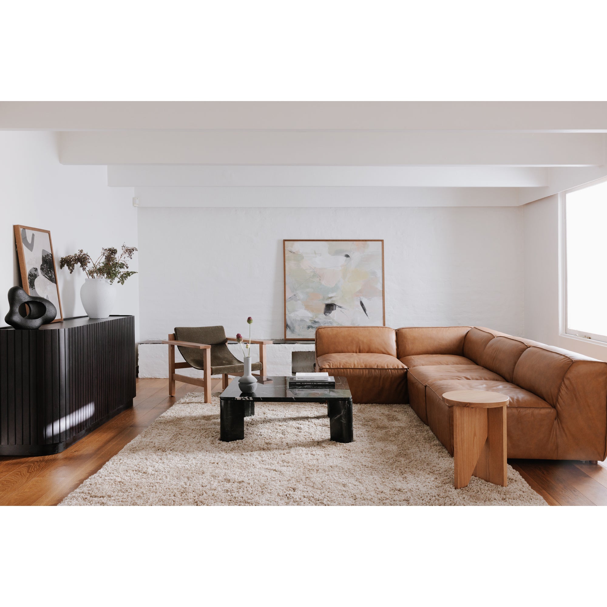Form Slipper Chair Sonoran Tan Leather by Moe's Home Collection - view 3