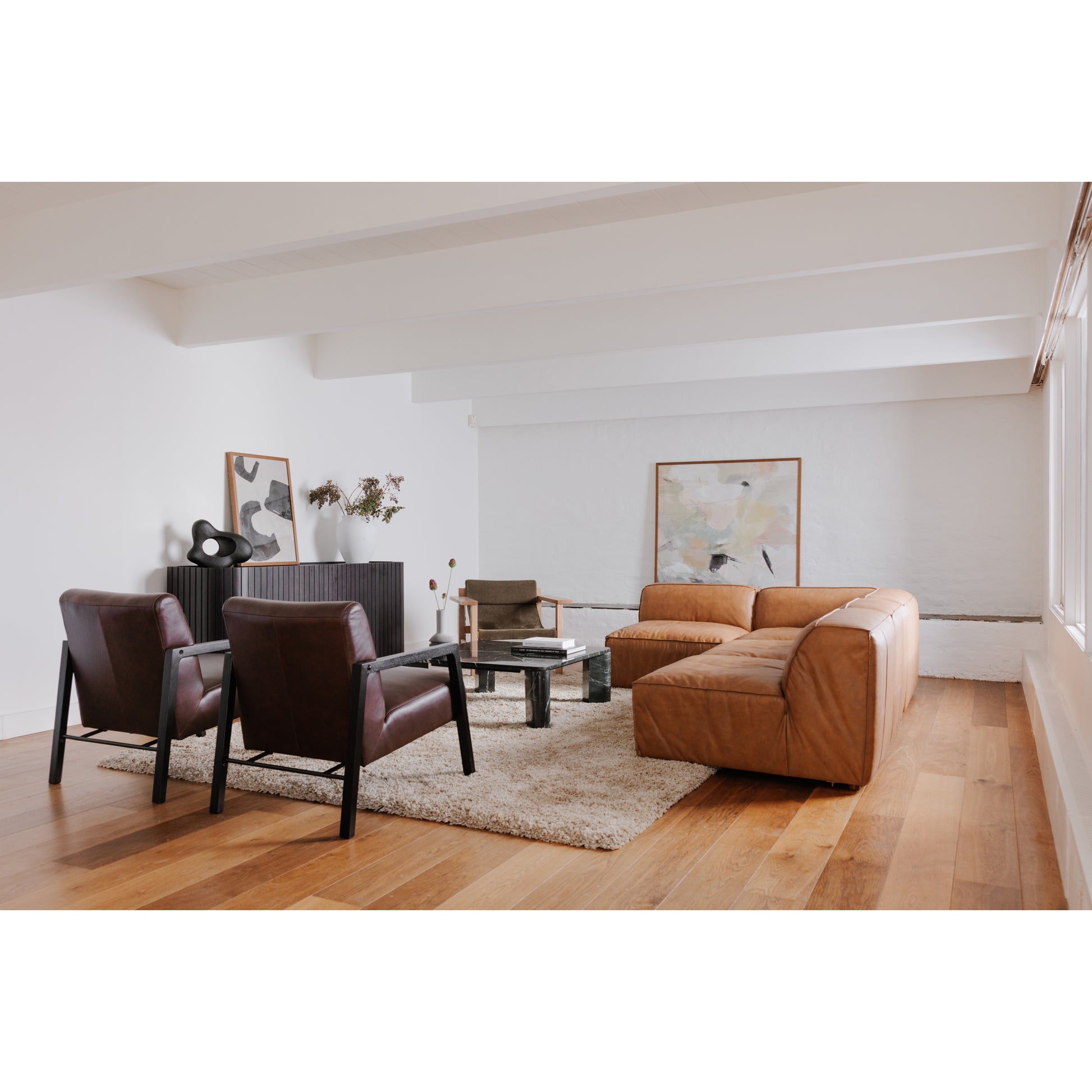 Form Slipper Chair Sonoran Tan Leather by Moe's Home Collection - view 4