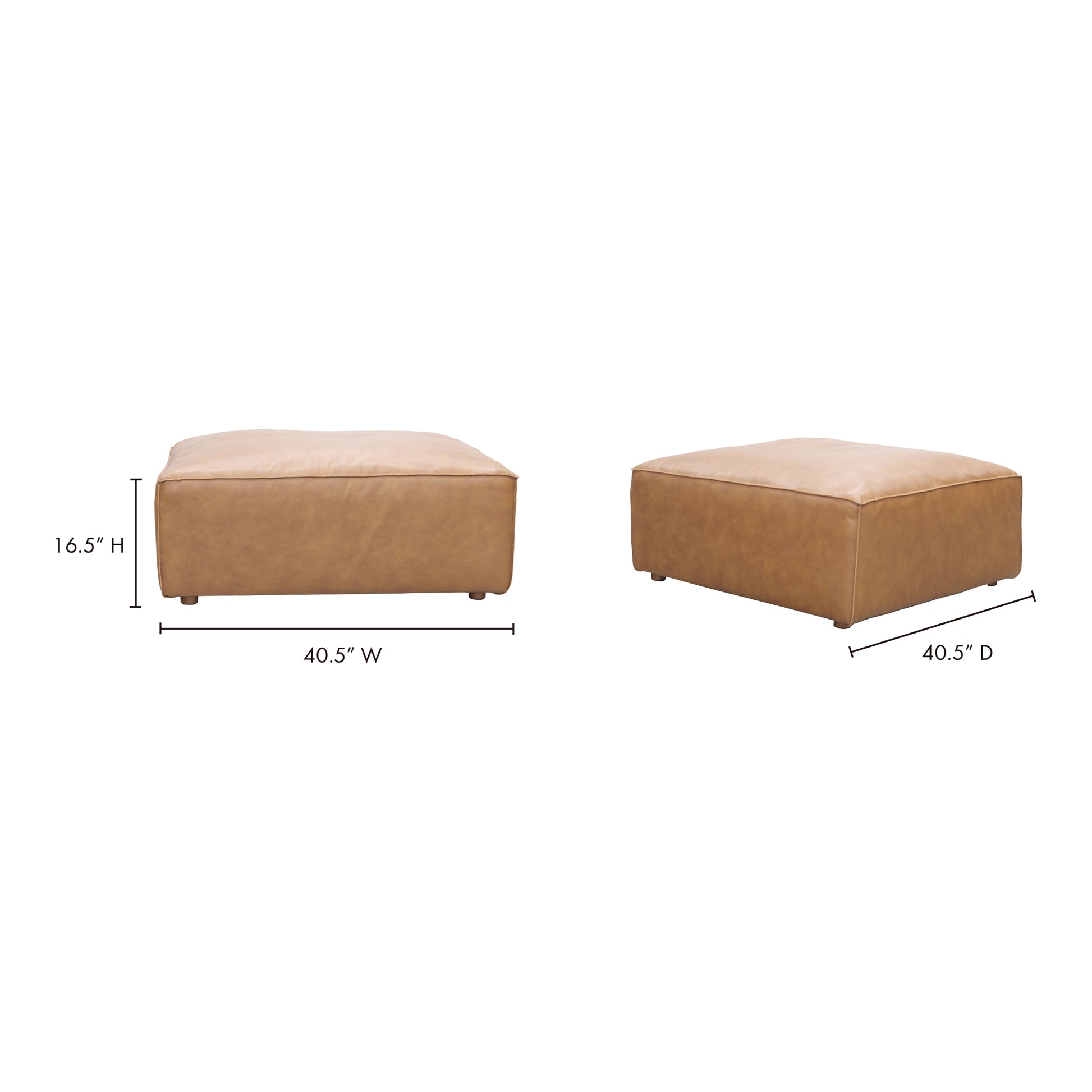 Form Ottoman Sonoran Tan Leather by Moe's Home Collection - view 6
