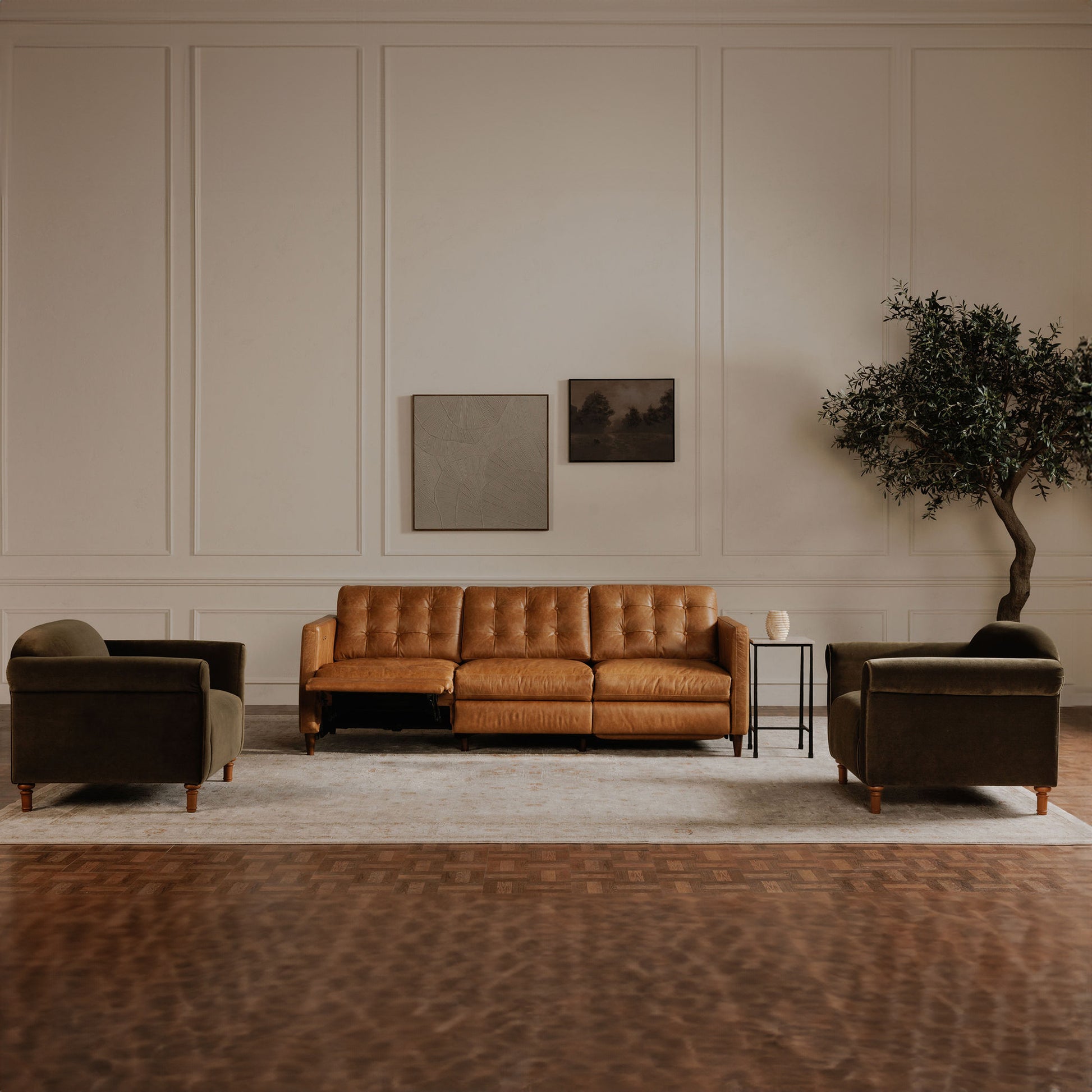 Bridgers Power Recliner Sofa Tan Leather by Moe's Home Collection - view 4