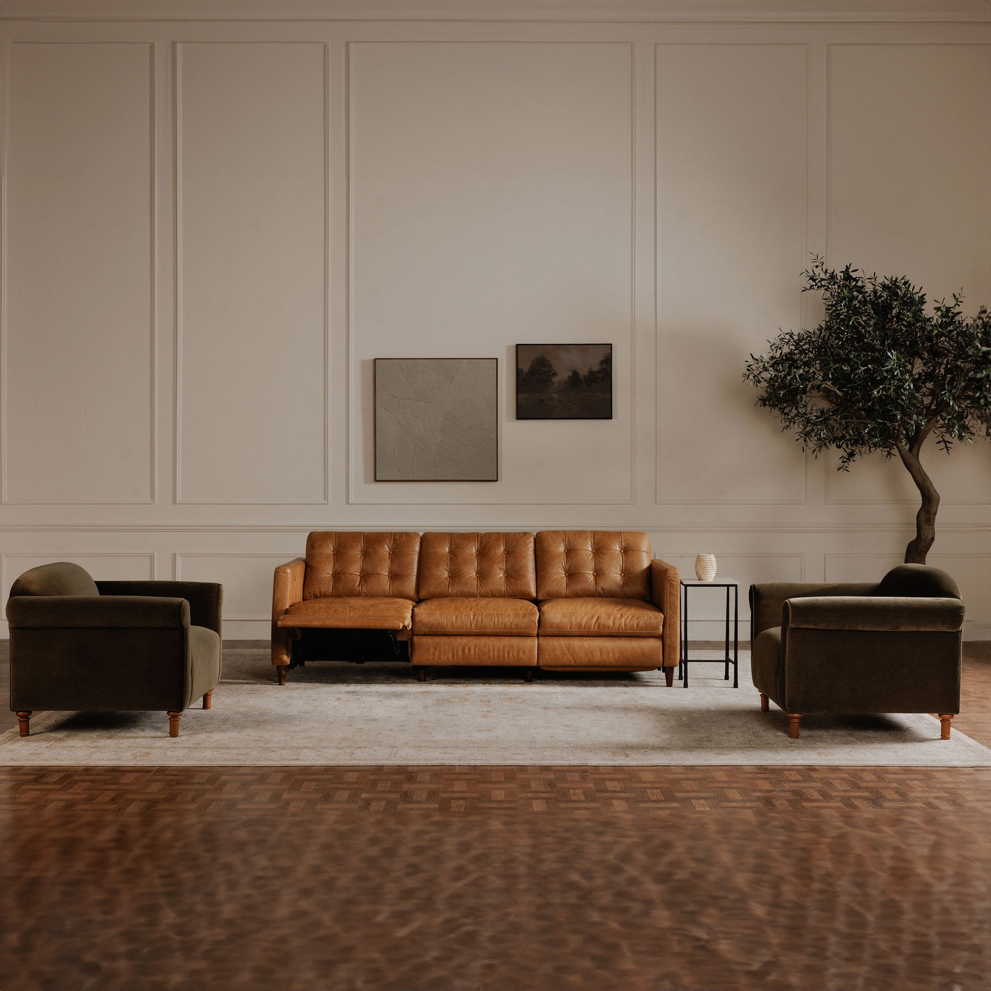Bridgers Power Recliner Sofa Tan Leather by Moe's Home Collection - view 4