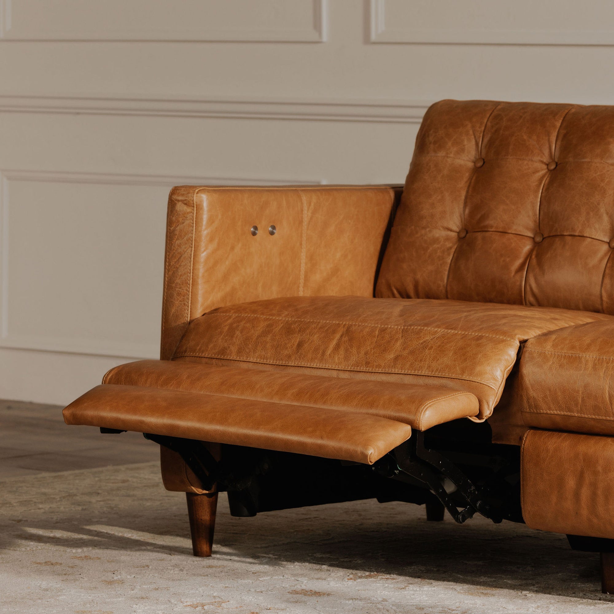 Bridgers Power Recliner Sofa Tan Leather by Moe's Home Collection - view 2