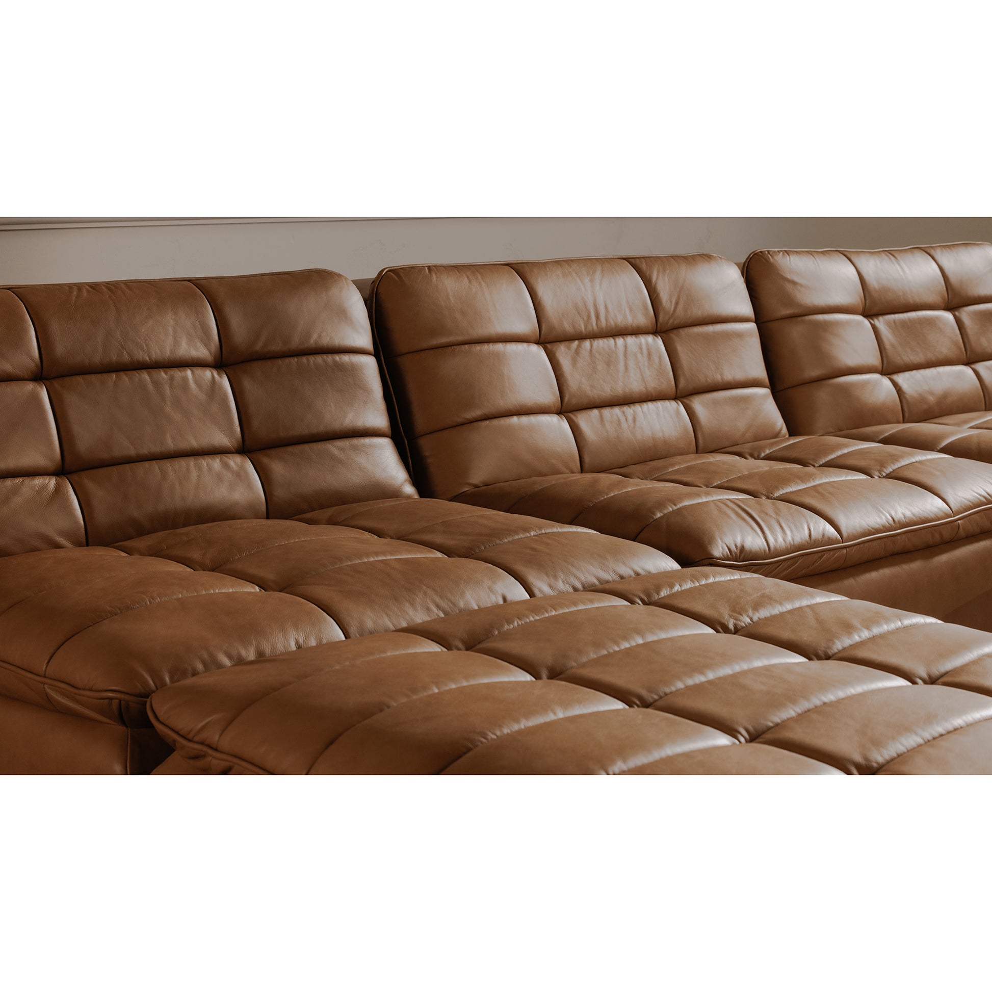 Lino Slipper Chair Tan Leather by Moe's Home Collection - view 2