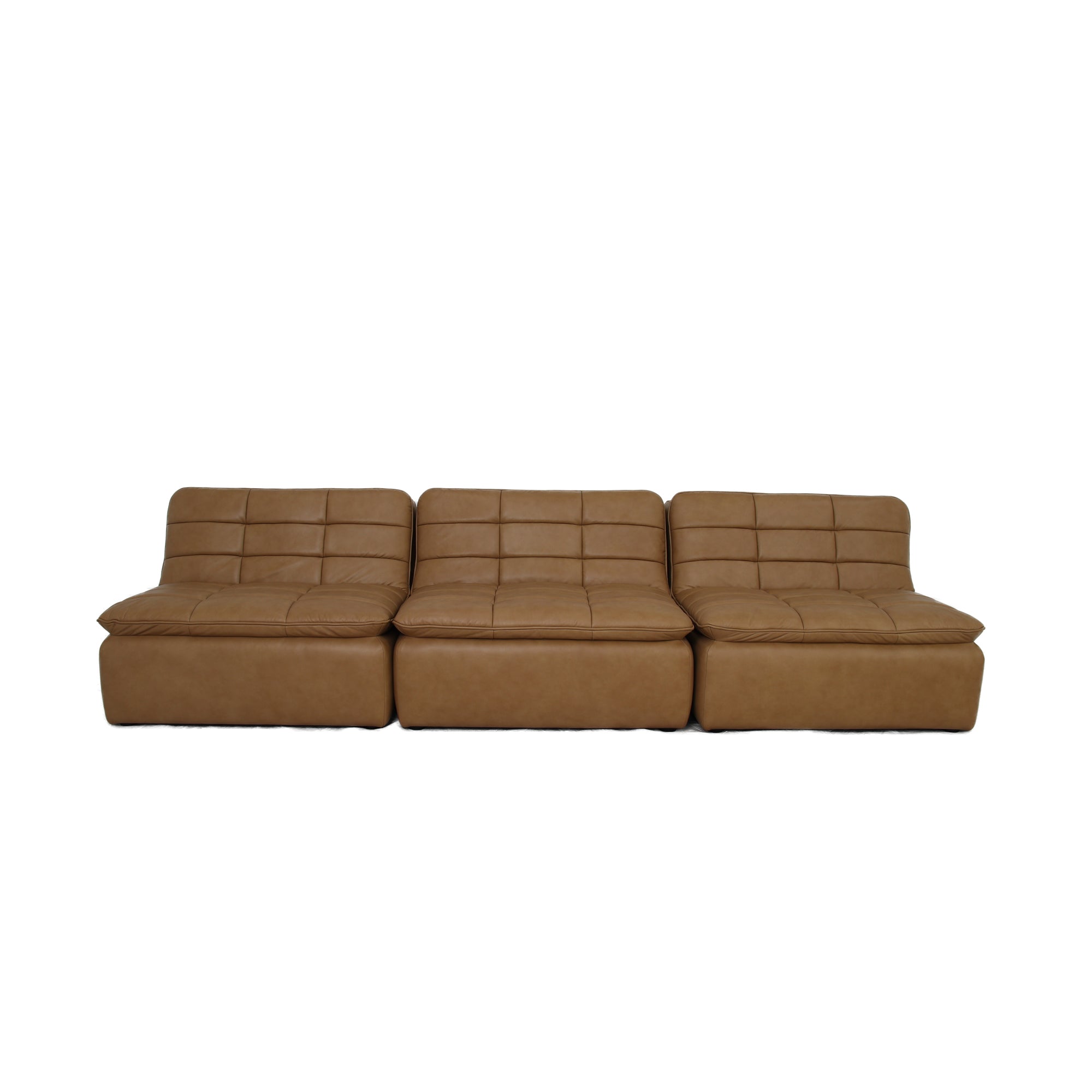 Lino Armless Modular Sofa Tan Leather by Moe's Home Collection