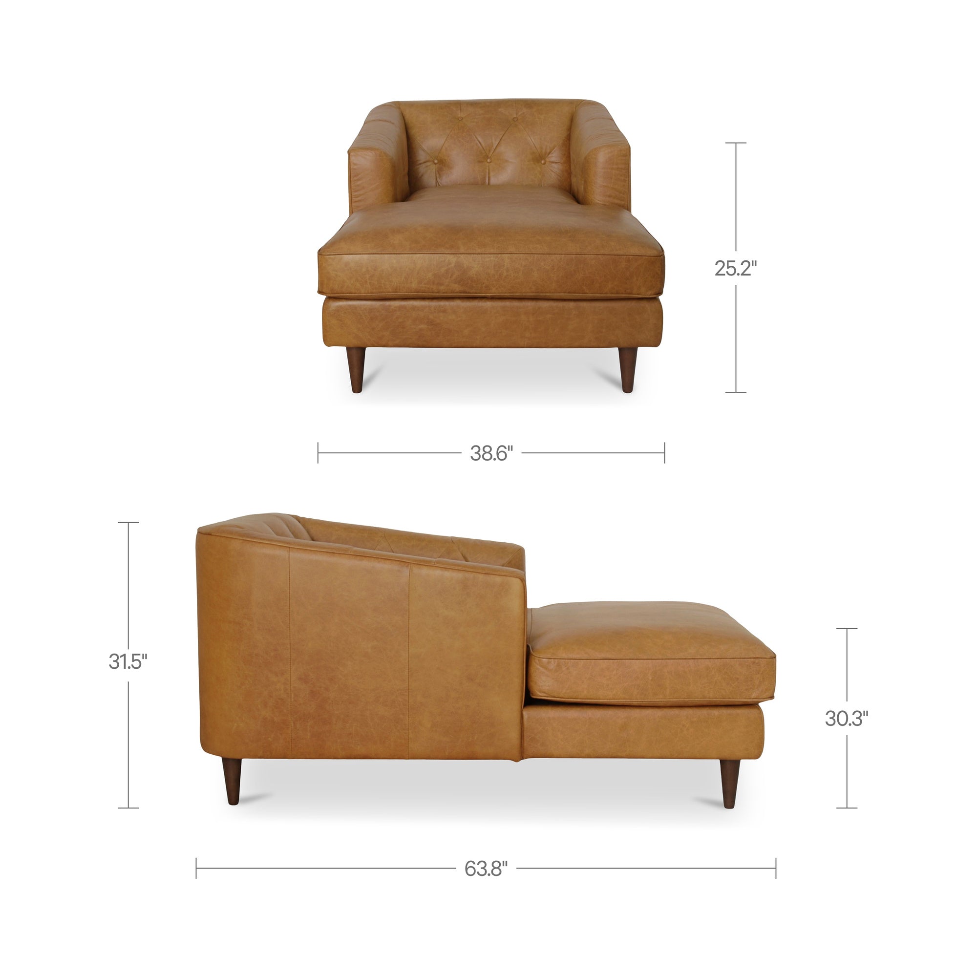 Dunmore Chaise Tan by Moe's Home Collection - view 3