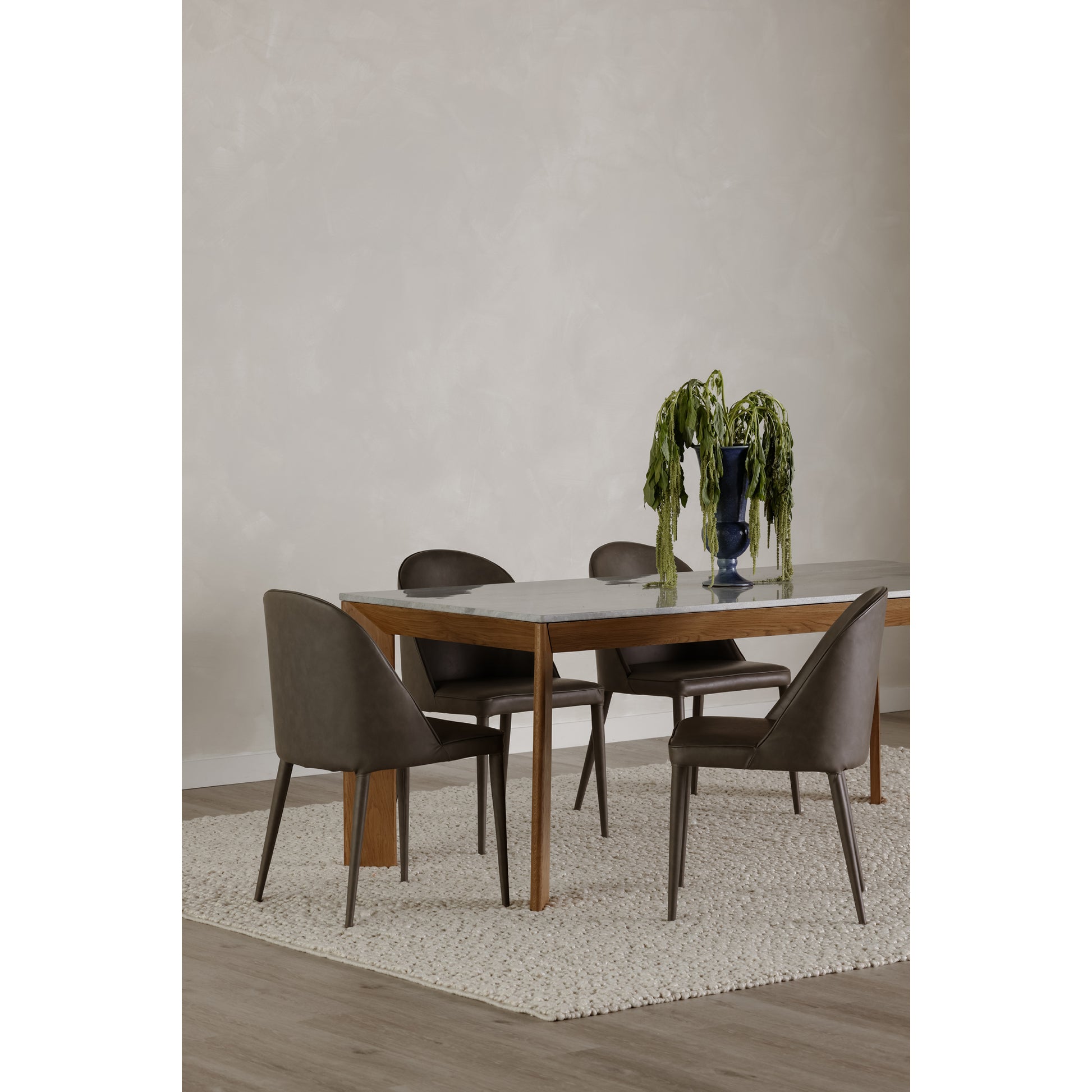 Burton Dining Chair Grey Vegan Leather - Set Of Two by Moe's Home Collection - view 2