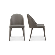 Burton Dining Chair Grey Vegan Leather - Set Of Two by Moe's Home Collection