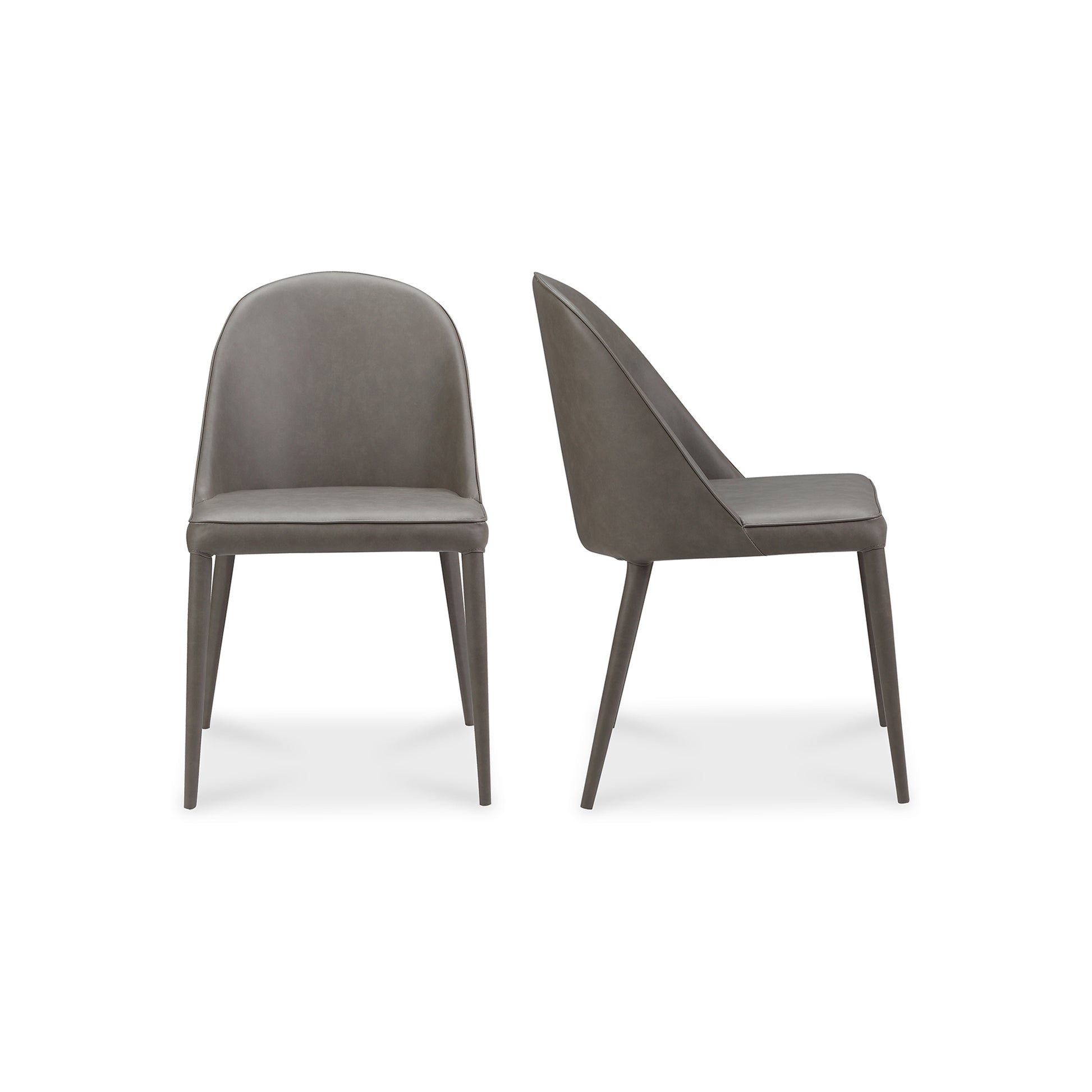 Burton Dining Chair Grey Vegan Leather - Set Of Two by Moe's Home Collection