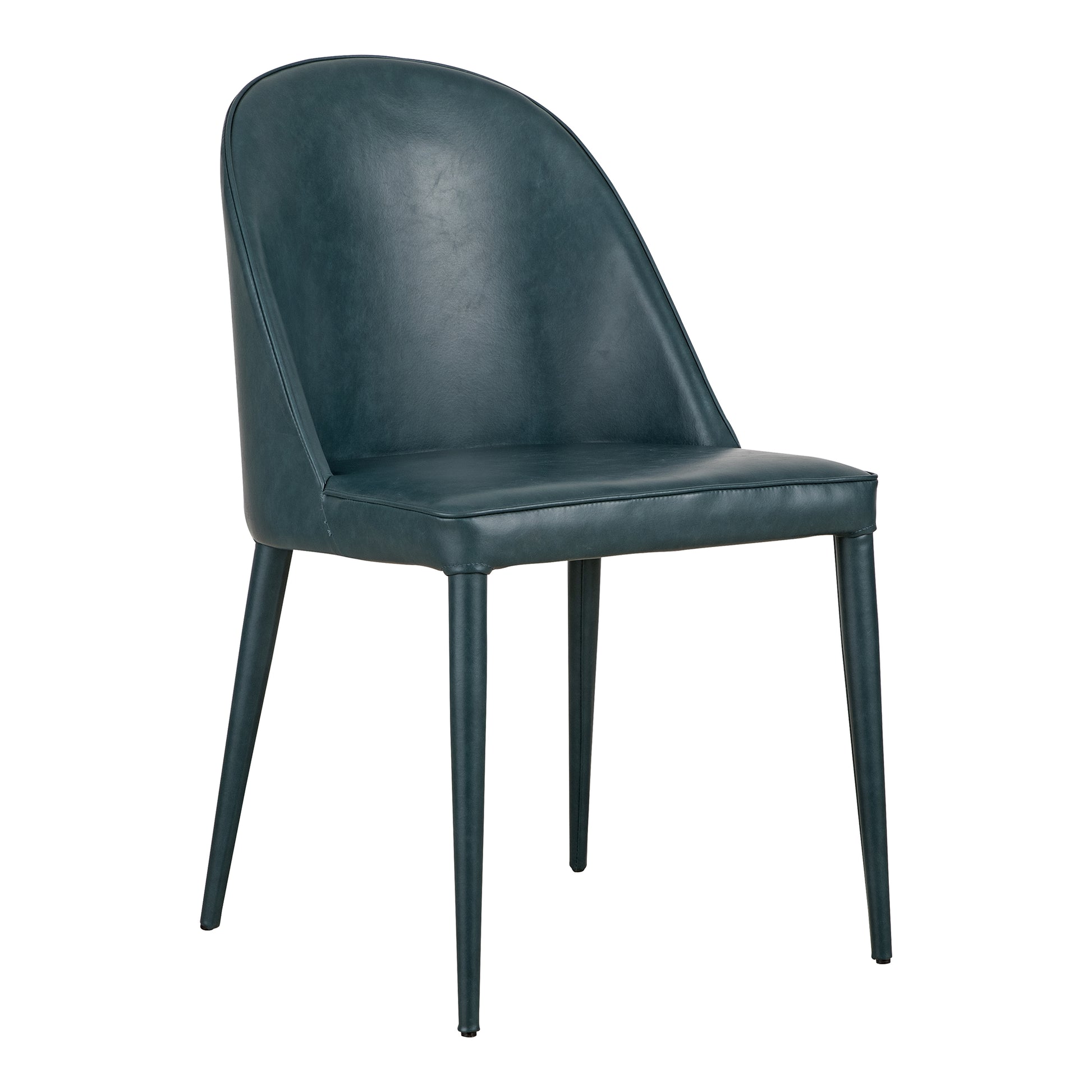 Burton Dining Chair Dark Teal Vegan Leather - Set Of Two by Moe's Home Collection - view 5