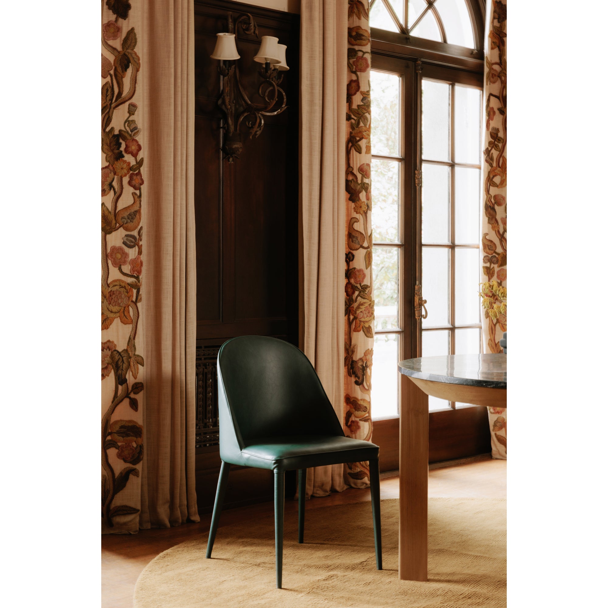 Burton Dining Chair Dark Teal Vegan Leather - Set Of Two by Moe's Home Collection - view 9
