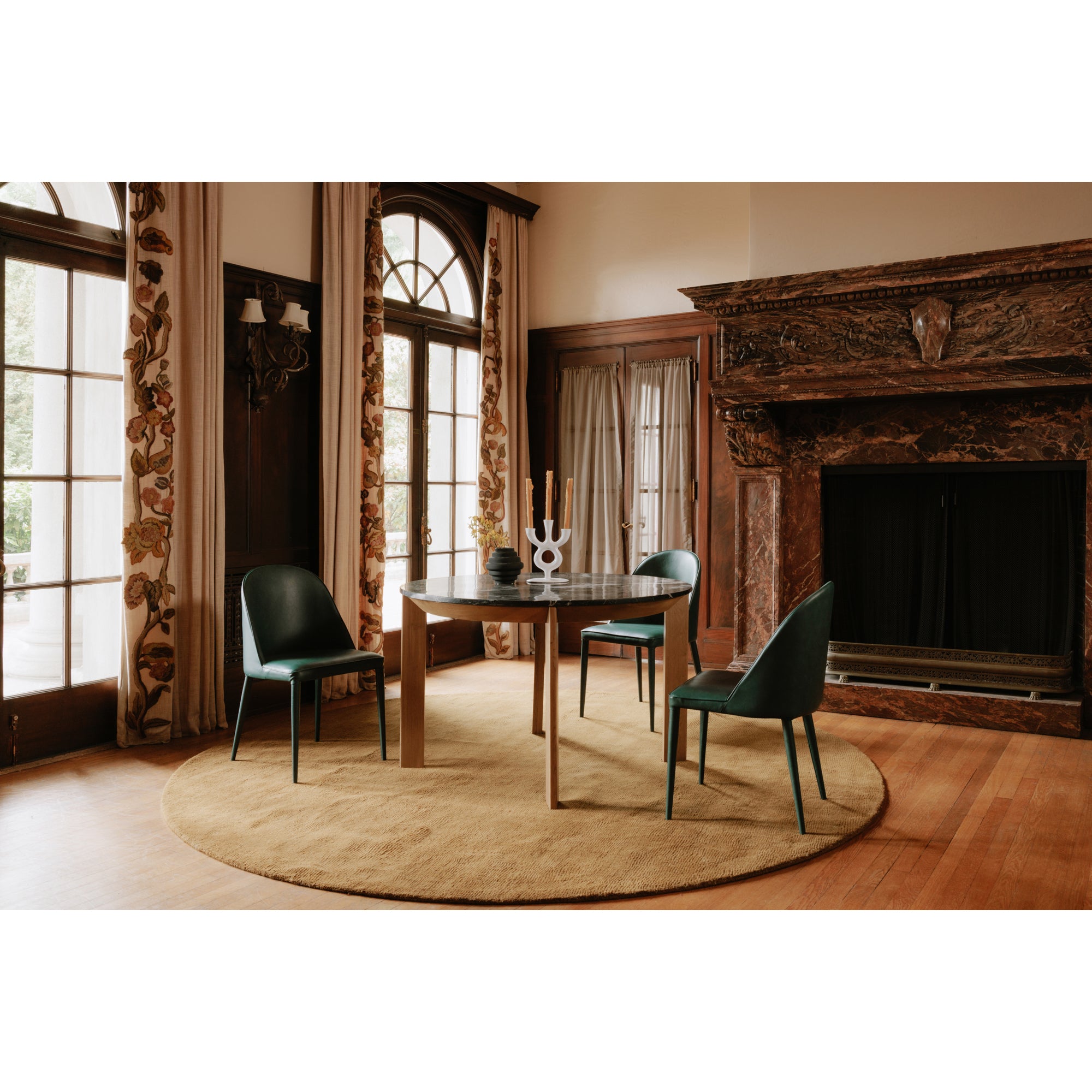 Burton Dining Chair Dark Teal Vegan Leather - Set Of Two by Moe's Home Collection - view 13