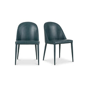 Burton Dining Chair Dark Teal Vegan Leather - Set Of Two by Moe's Home Collection