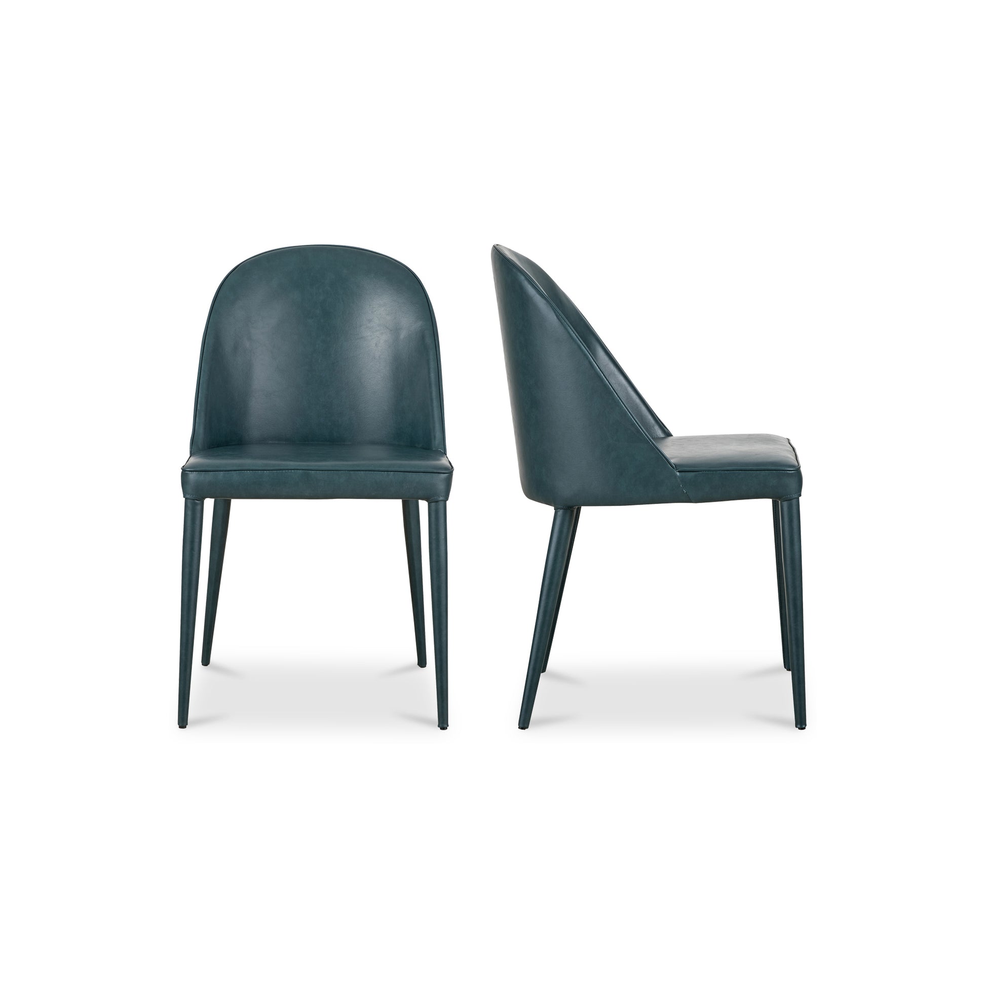Burton Dining Chair Dark Teal Vegan Leather - Set Of Two by Moe's Home Collection - view 2