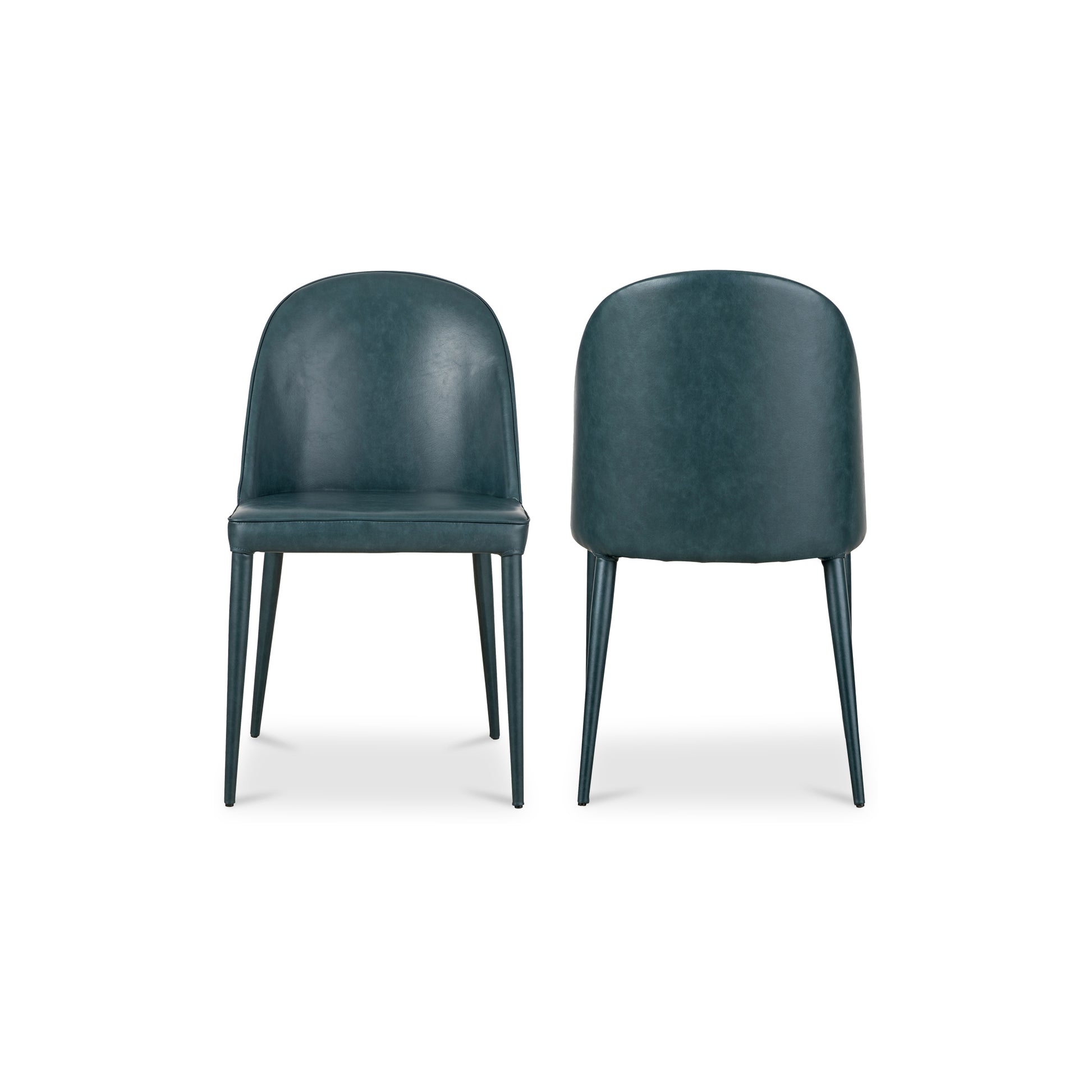 Burton Dining Chair Dark Teal Vegan Leather - Set Of Two by Moe's Home Collection - view 3