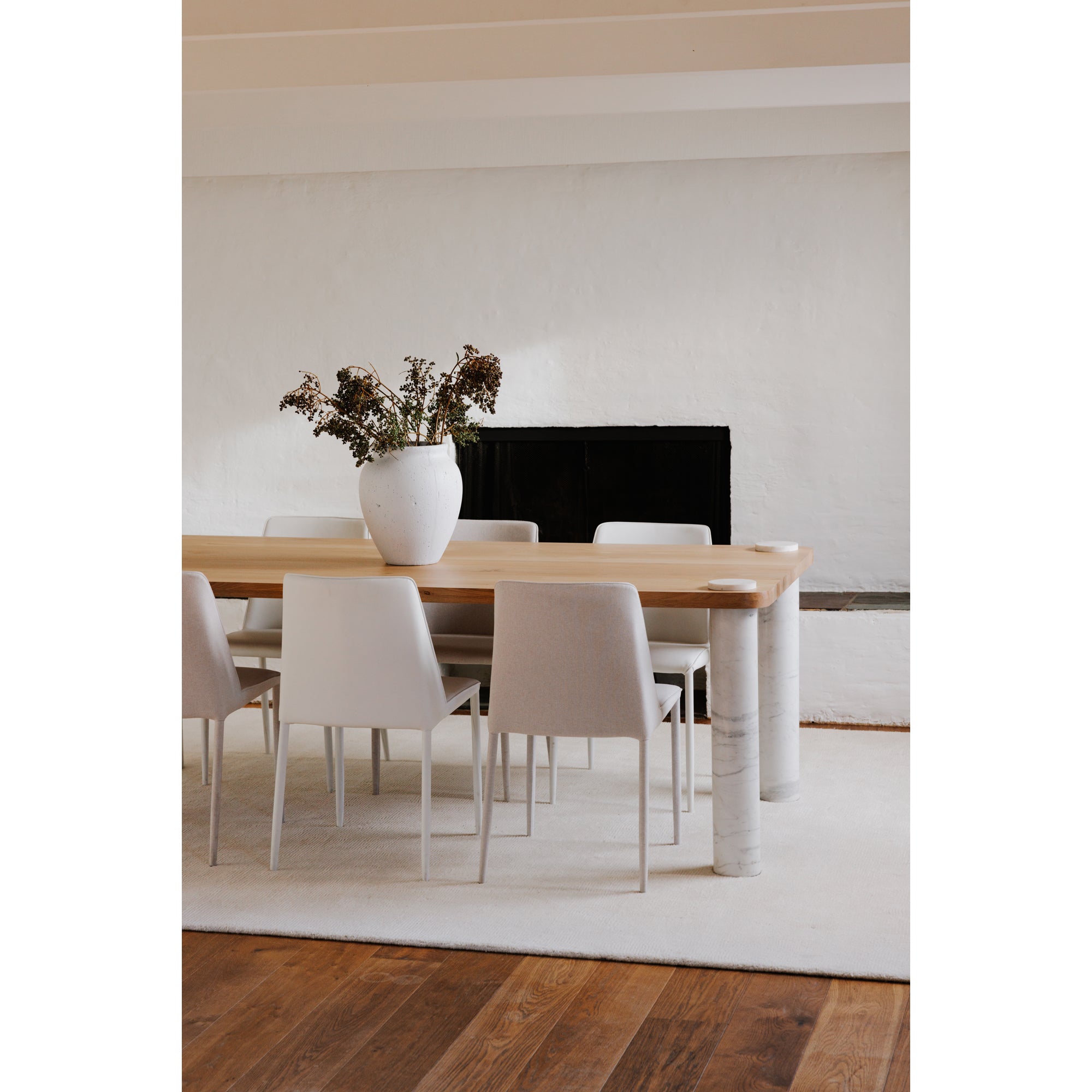 Nora Dining Chair White Vegan Leather - Set Of Two by Moe's Home Collection - view 9