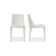 Nora Dining Chair White Vegan Leather - Set Of Two by Moe's Home Collection