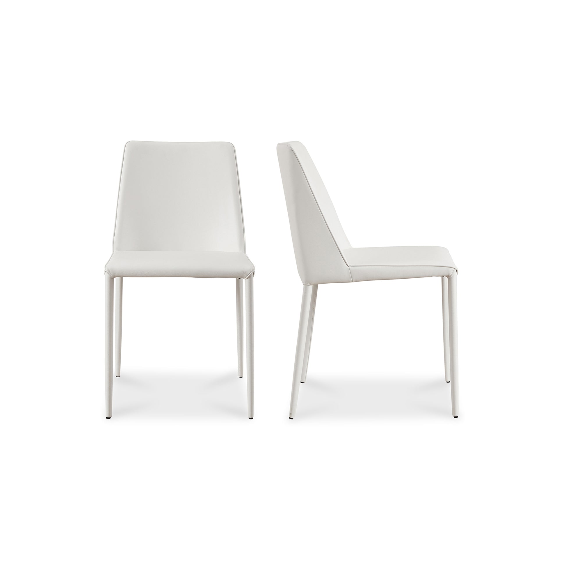 Nora Dining Chair White Vegan Leather - Set Of Two by Moe's Home Collection
