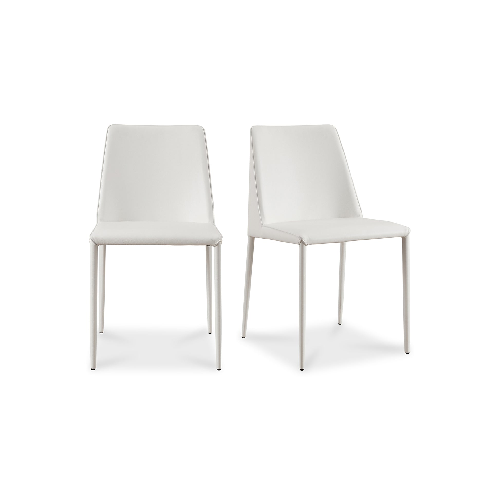 Nora Dining Chair White Vegan Leather - Set Of Two by Moe's Home Collection - view 2
