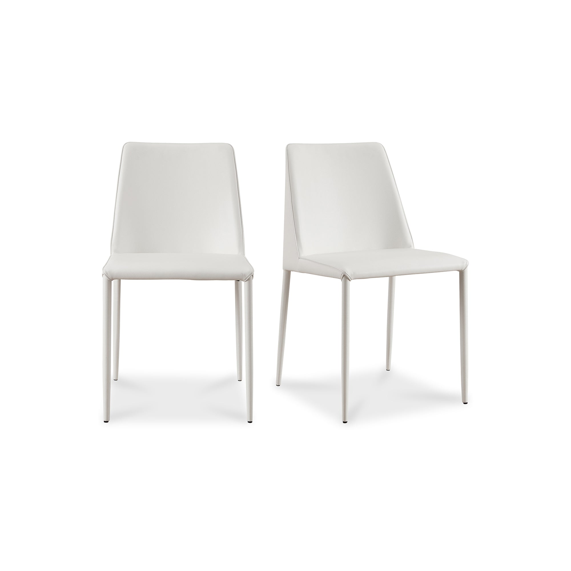 Nora Dining Chair White Vegan Leather - Set Of Two by Moe's Home Collection - view 2