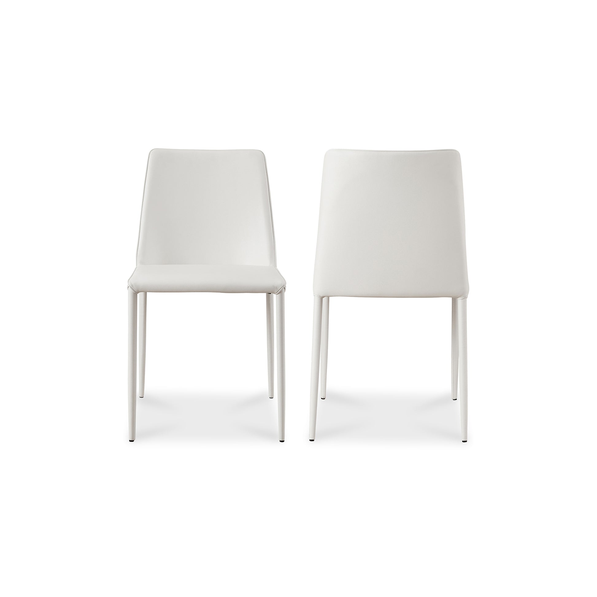 Nora Dining Chair White Vegan Leather - Set Of Two by Moe's Home Collection - view 3