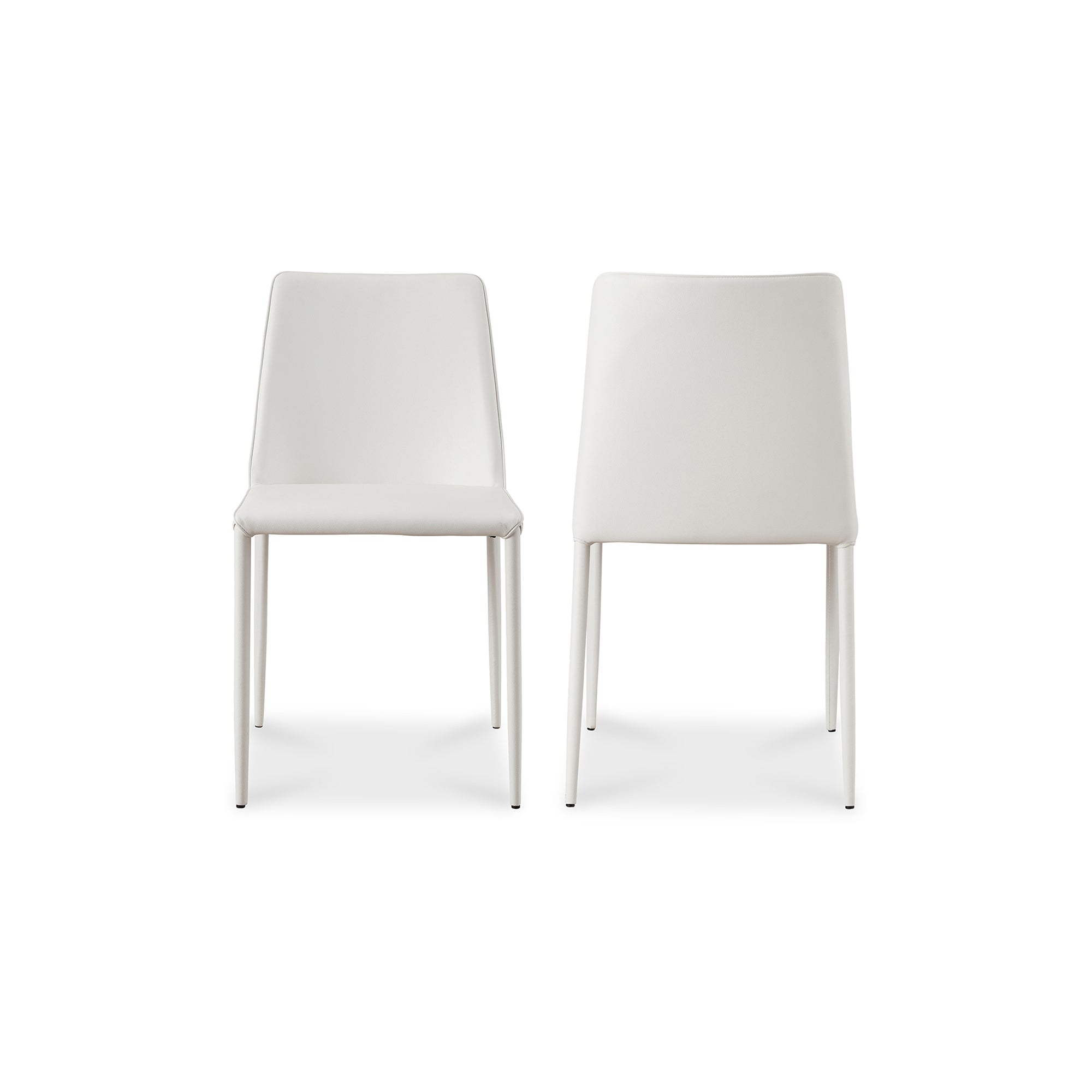 Nora Dining Chair White Vegan Leather - Set Of Two by Moe's Home Collection - view 3