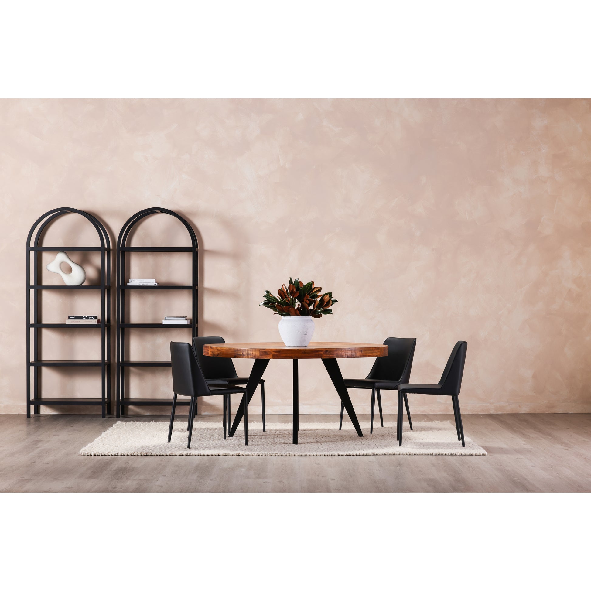 Nora Dining Chair Black Vegan Leather - Set Of Two by Moe's Home Collection - view 10