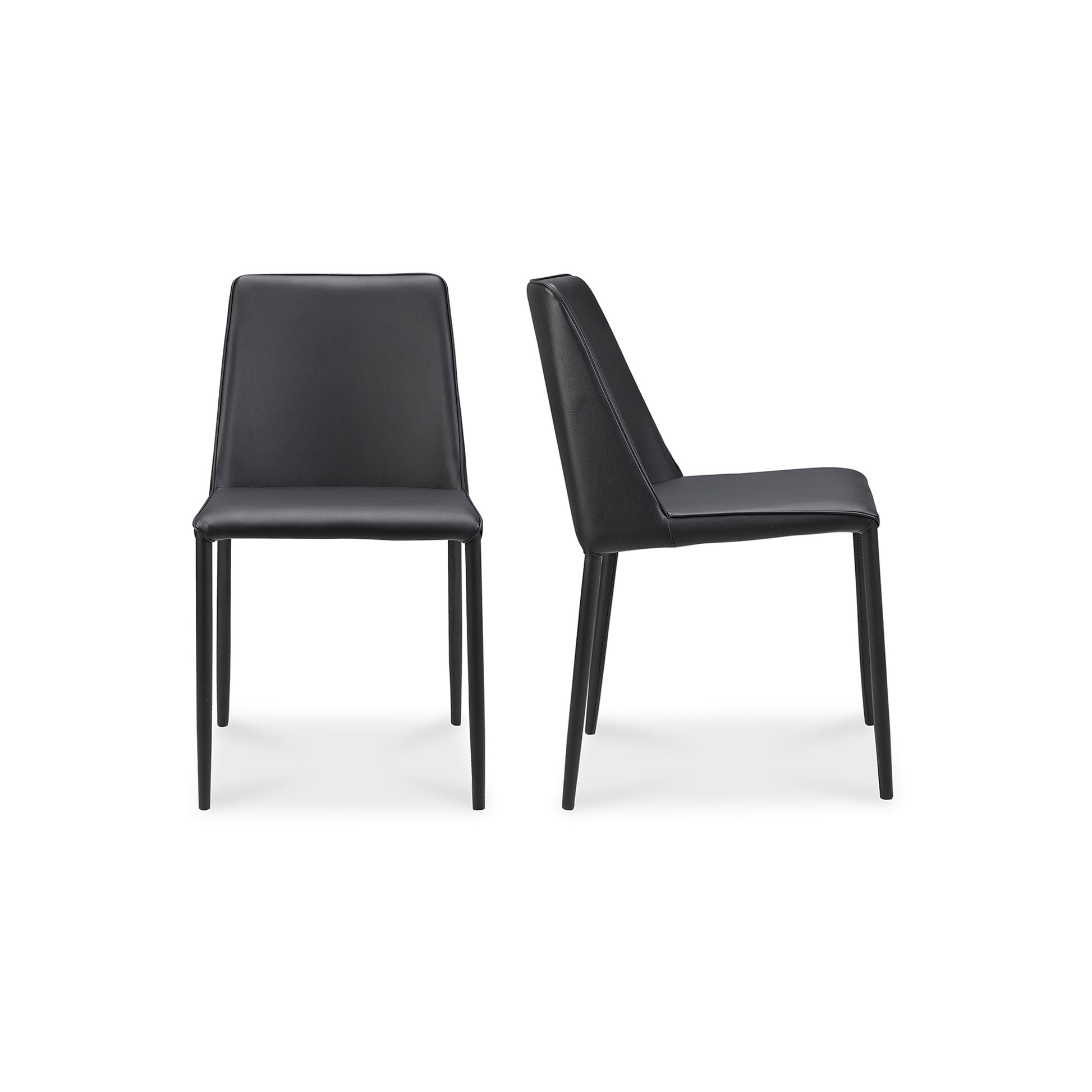 Nora Dining Chair Black Vegan Leather - Set Of Two by Moe's Home Collection