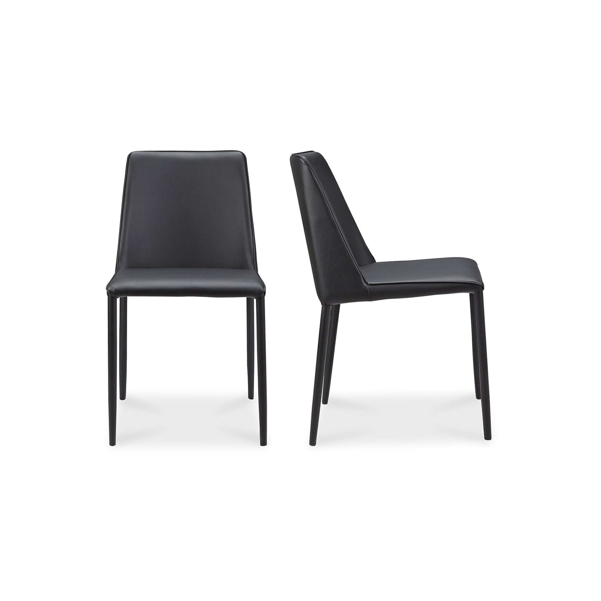 Nora Dining Chair Black Vegan Leather - Set Of Two by Moe's Home Collection