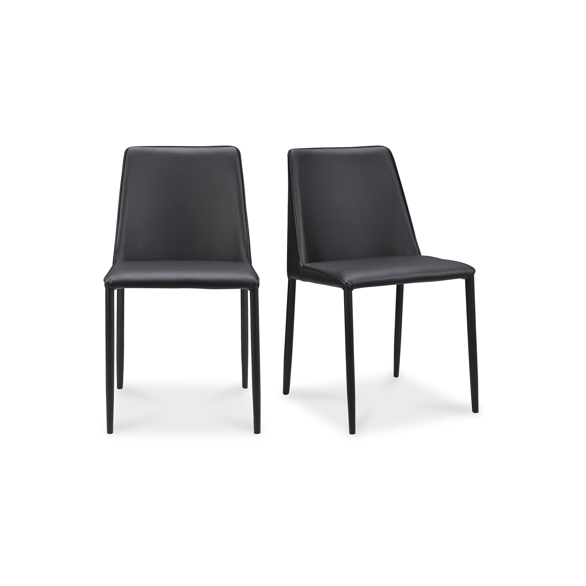 Nora Dining Chair Black Vegan Leather - Set Of Two by Moe's Home Collection - view 2
