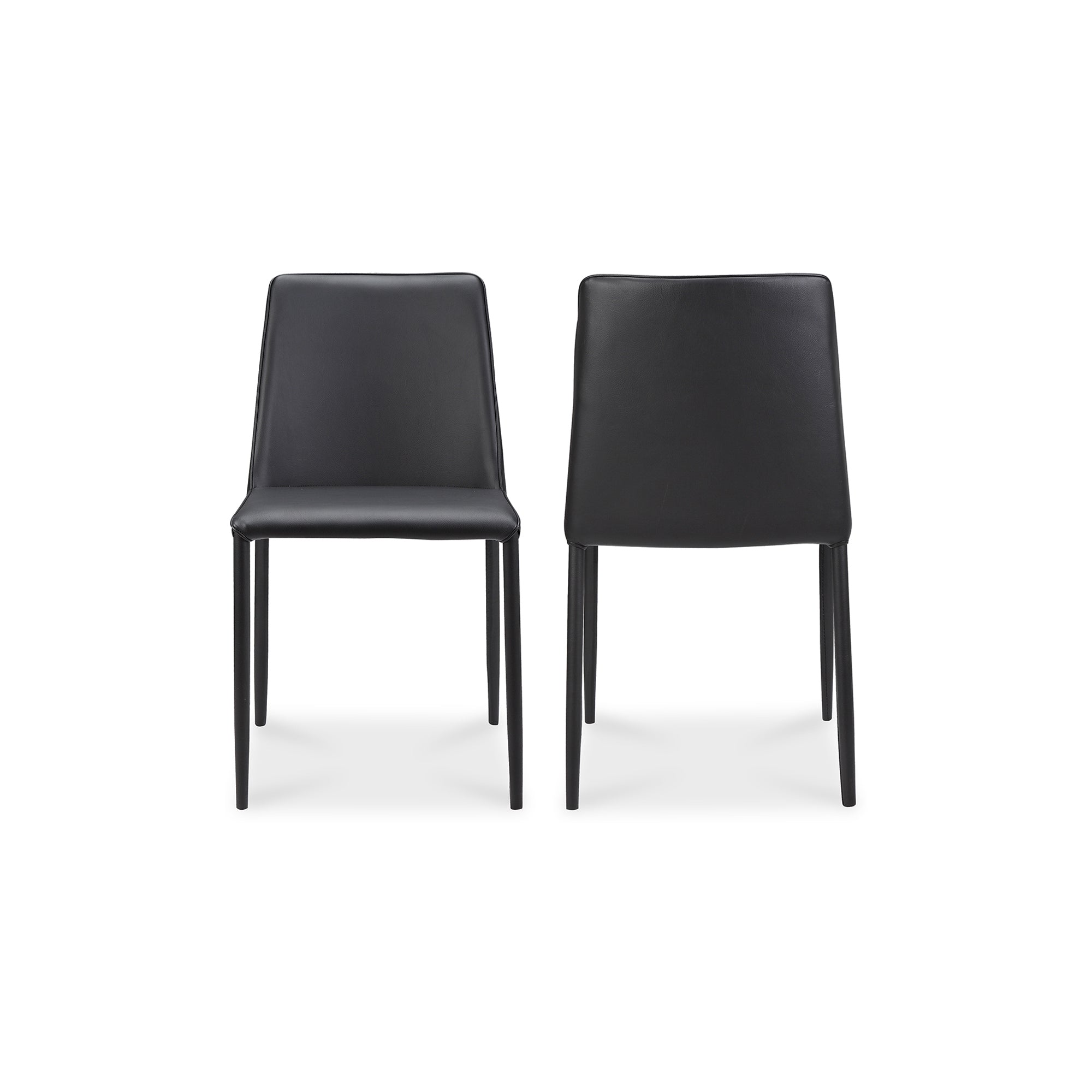Nora Dining Chair Black Vegan Leather - Set Of Two by Moe's Home Collection - view 3