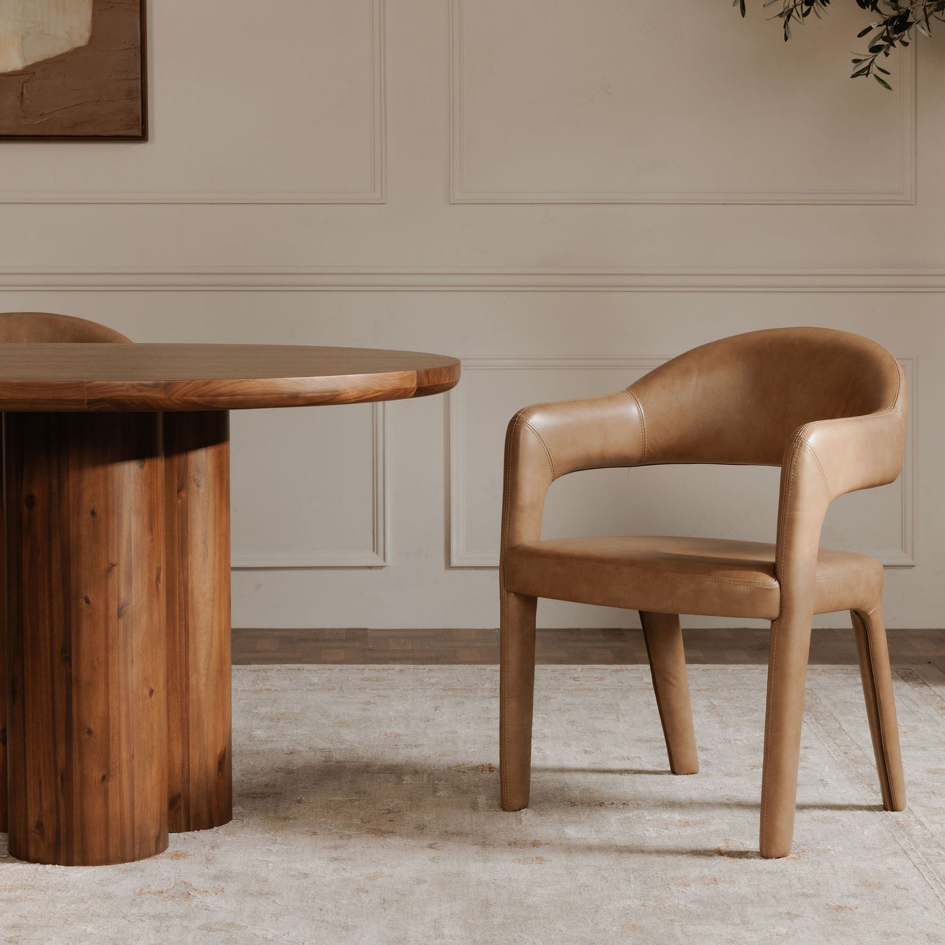 Martens Dining Chair Brown Leather by Moe's Home Collection - view 2
